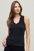 CozyChic Ultra Lite® Scallop V-Neck Tank