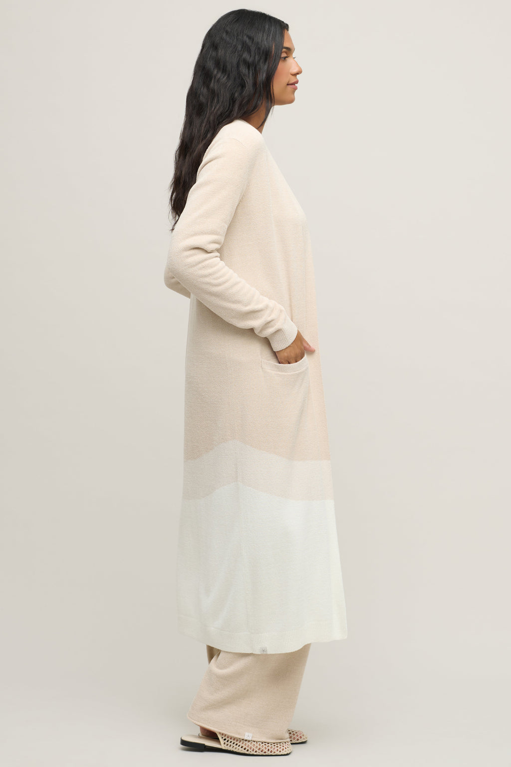 CozyChic Ultra Lite® Wavy Colorblock Long Cardigan