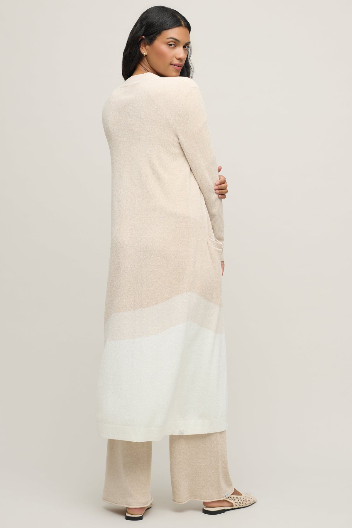 CozyChic Ultra Lite® Wavy Colorblock Long Cardigan