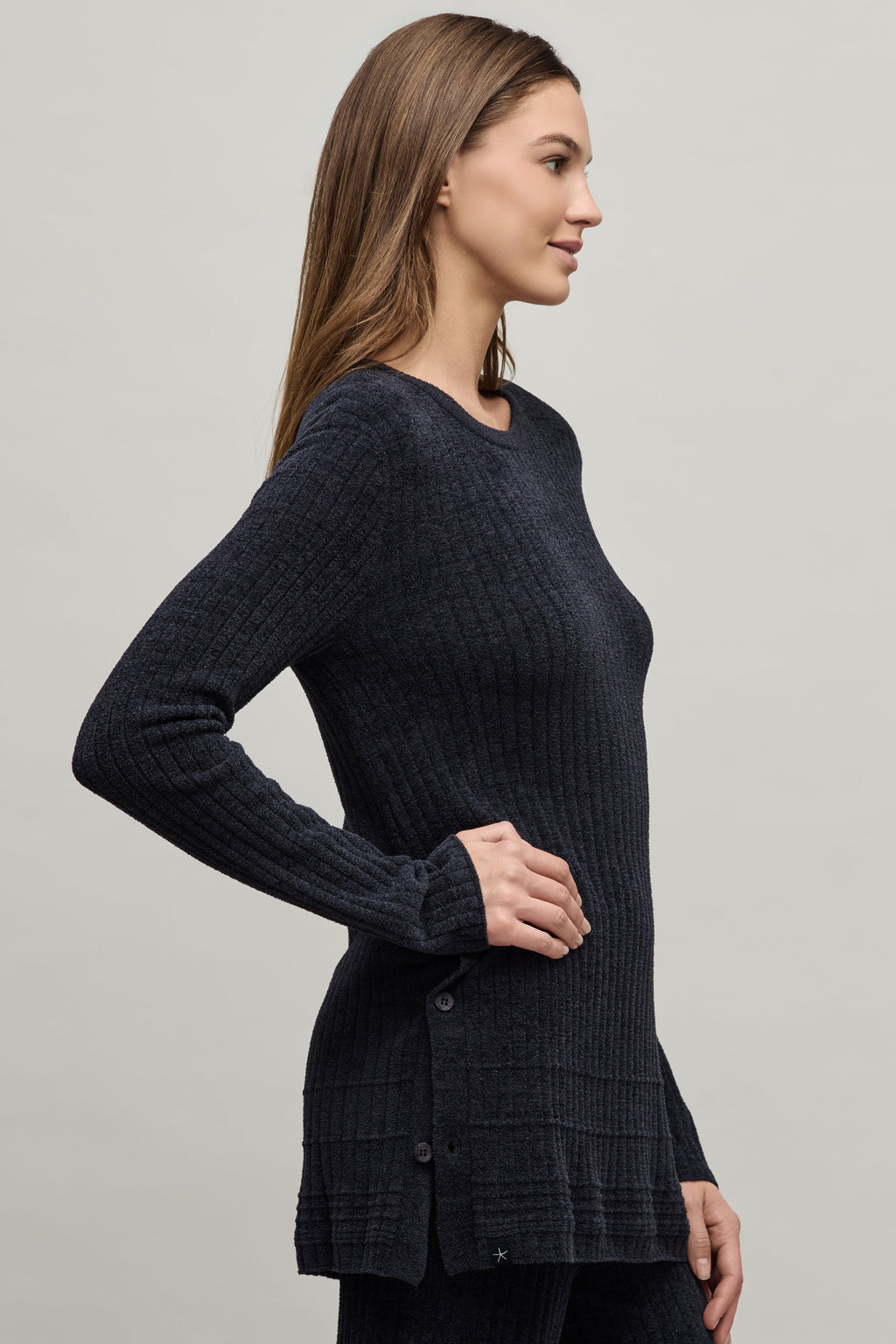 CozyChic Ultra Lite® Textured Rib Pullover with Buttons