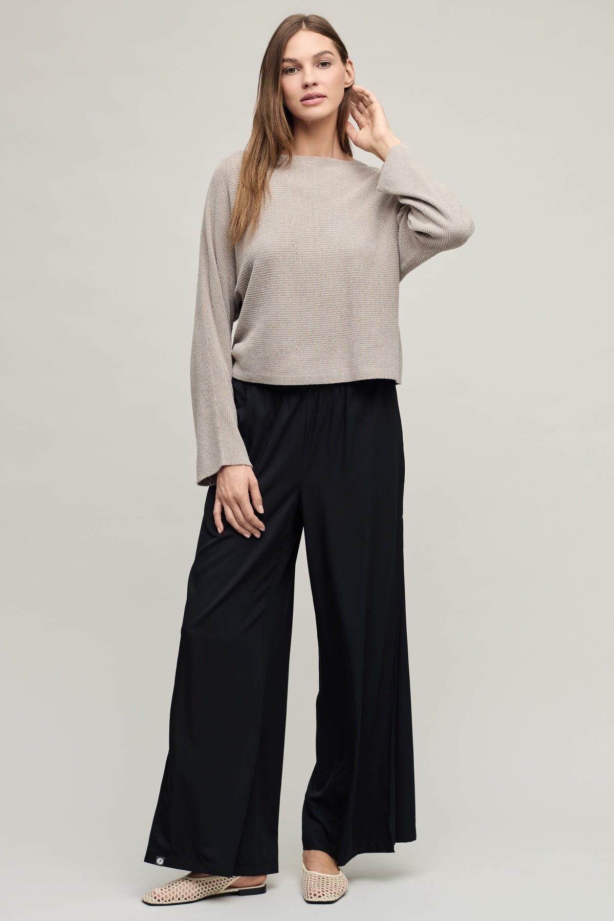 Matte Sateen Palazzo Pant