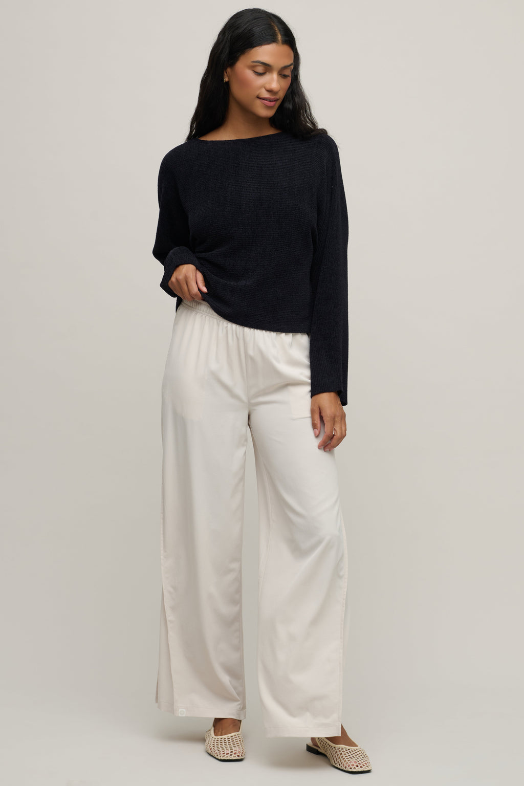 Matte Sateen Palazzo Pant