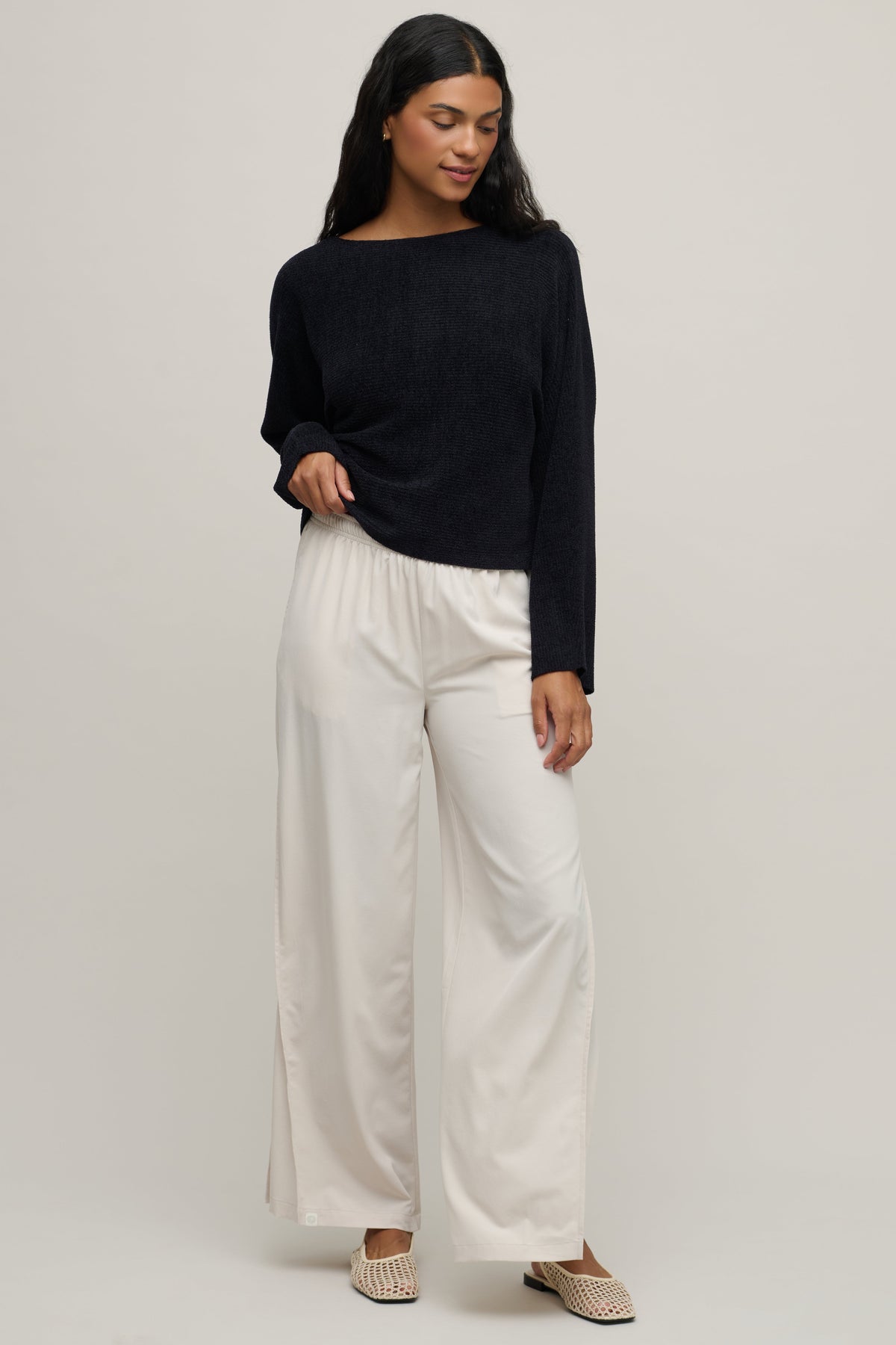 Matte Sateen Palazzo Pant