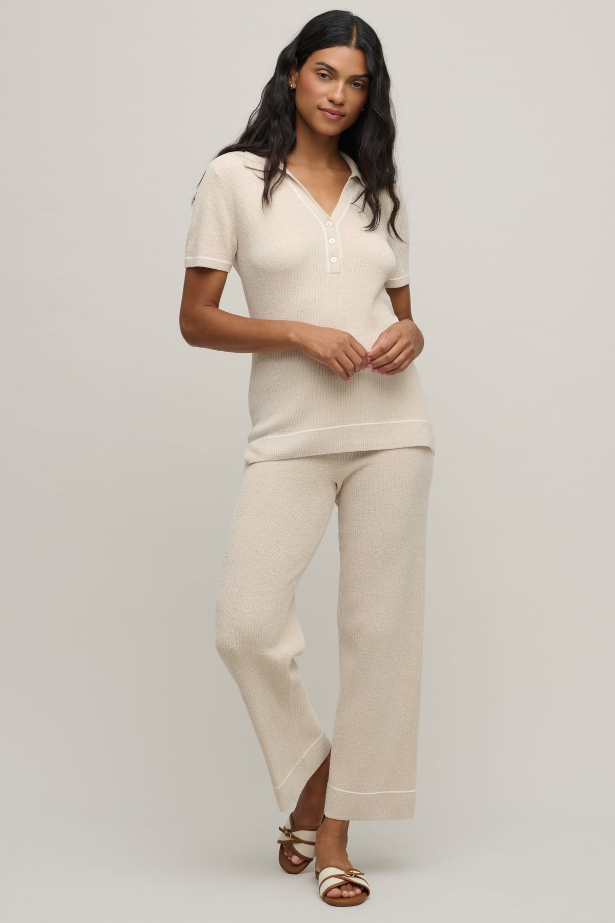 CozyChic Ultra Lite® Contrast Stripe Rib Ankle Pant
