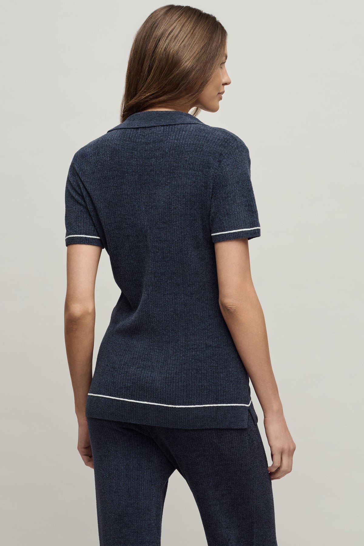 CozyChic Ultra Lite® Contrast Stripe Ribbed Collar Henley
