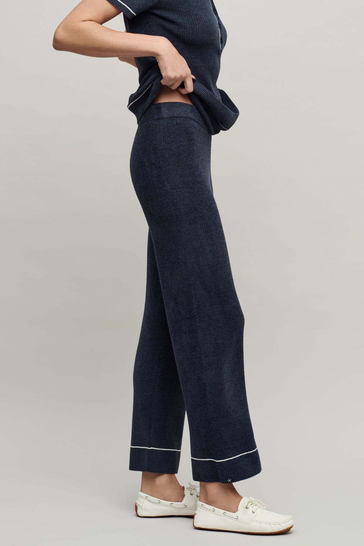 CozyChic Ultra Lite® Contrast Stripe Rib Ankle Pant