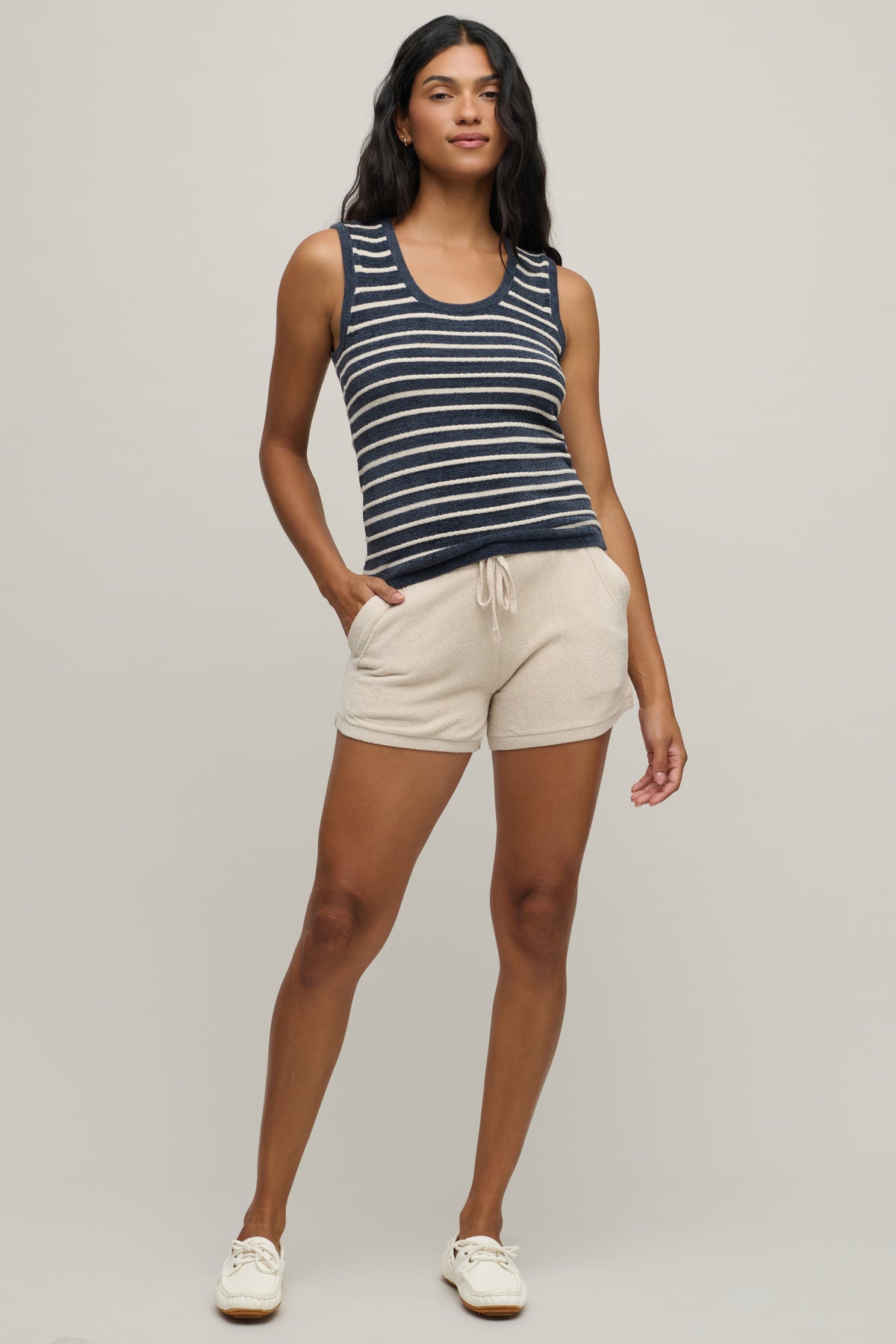 CozyChic Ultra Lite® Contrast Rope Stripe Tank