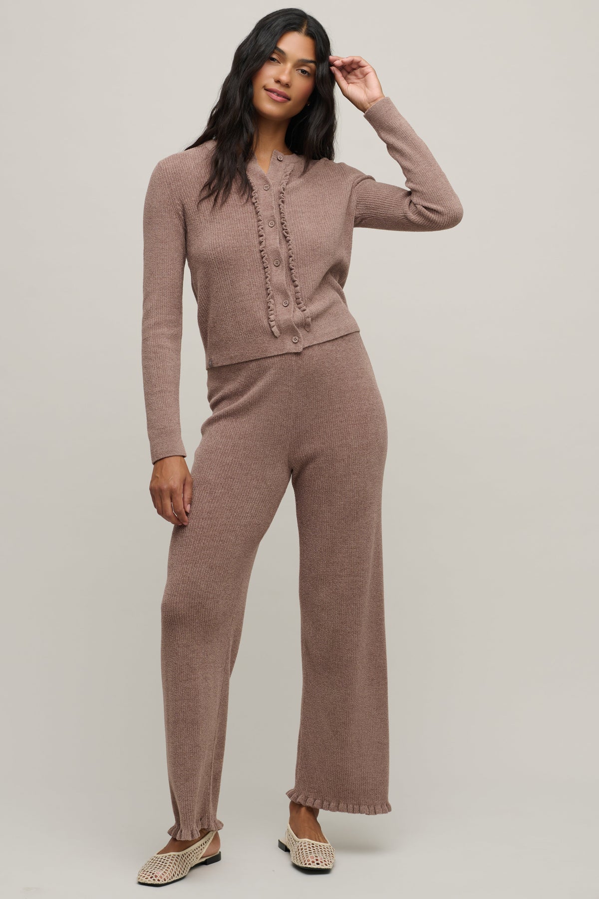 CozyChic Ultra Lite® Rib Ruffle Hem Ankle Pant