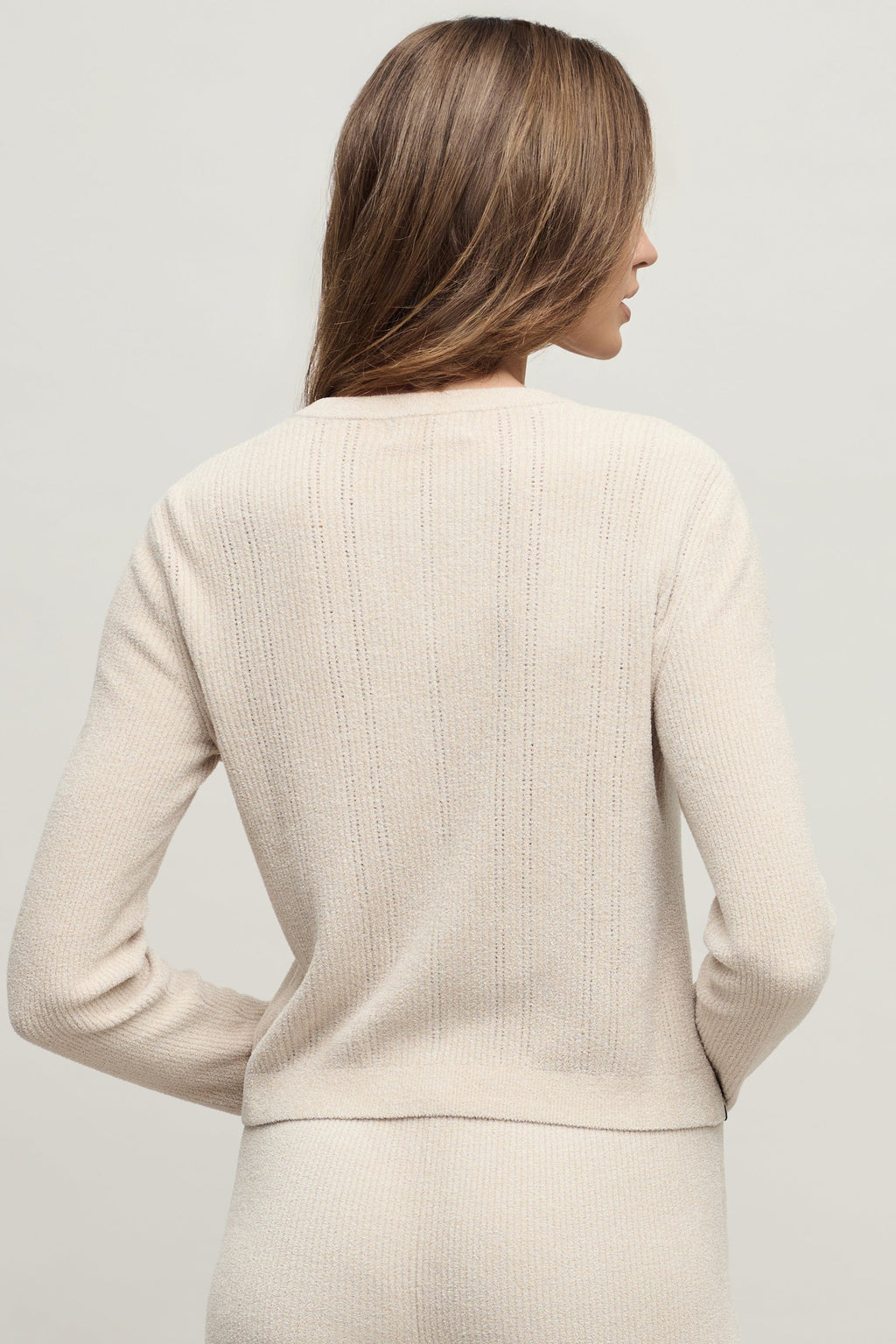 CozyChic Ultra Lite® Pointelle Rib Ruffle Front Cardigan