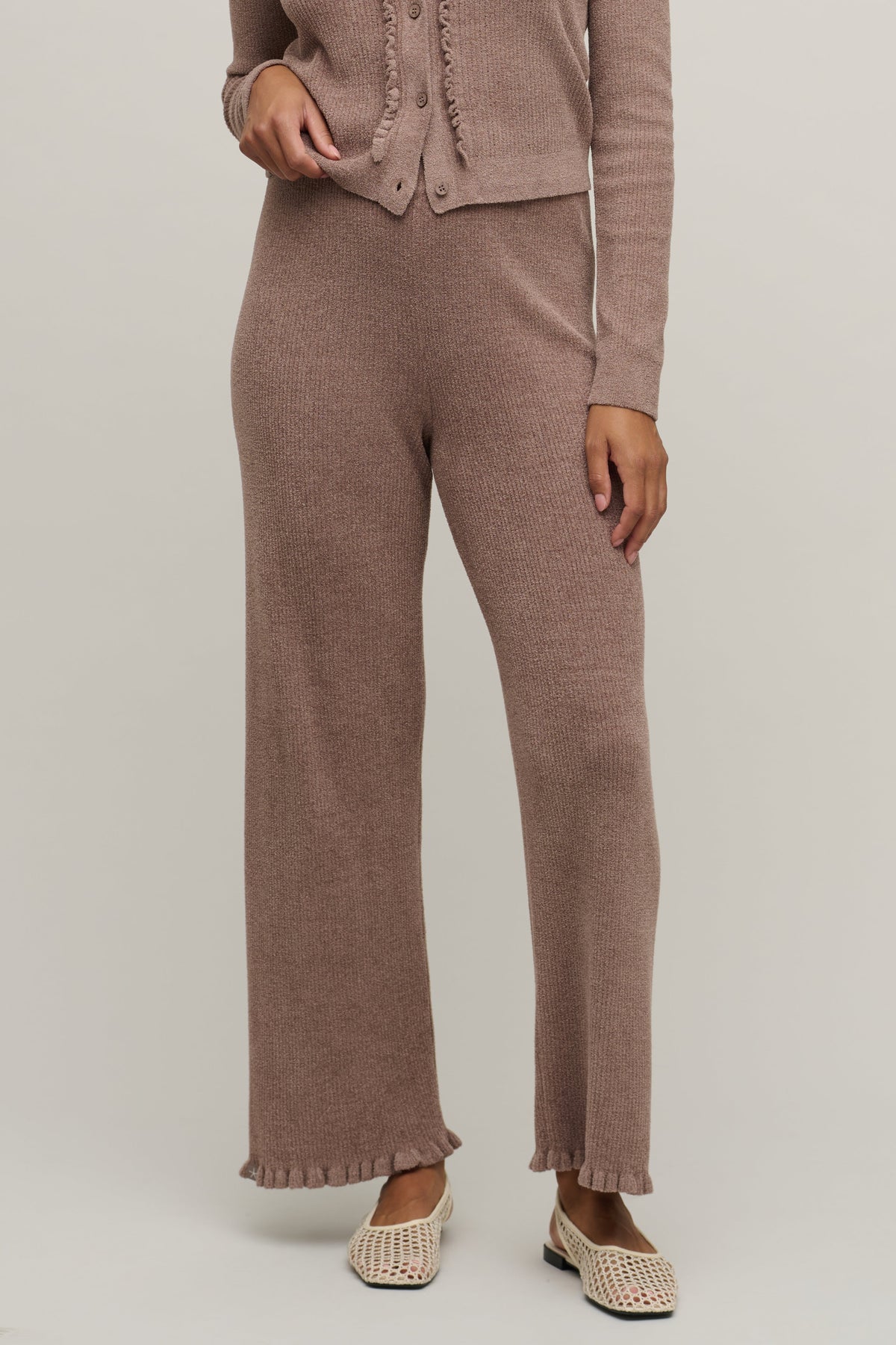 CozyChic Ultra Lite® Rib Ruffle Hem Ankle Pant