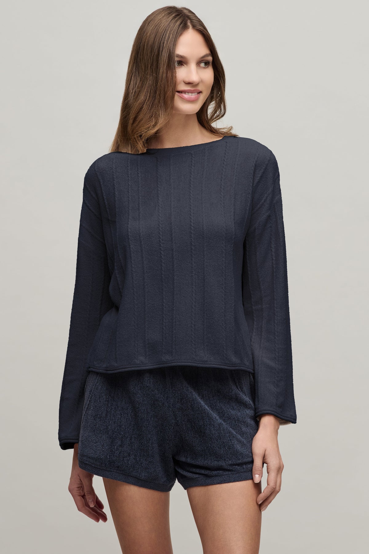 CozyChic Ultra Lite® Rope Stitch Boatneck Pullover