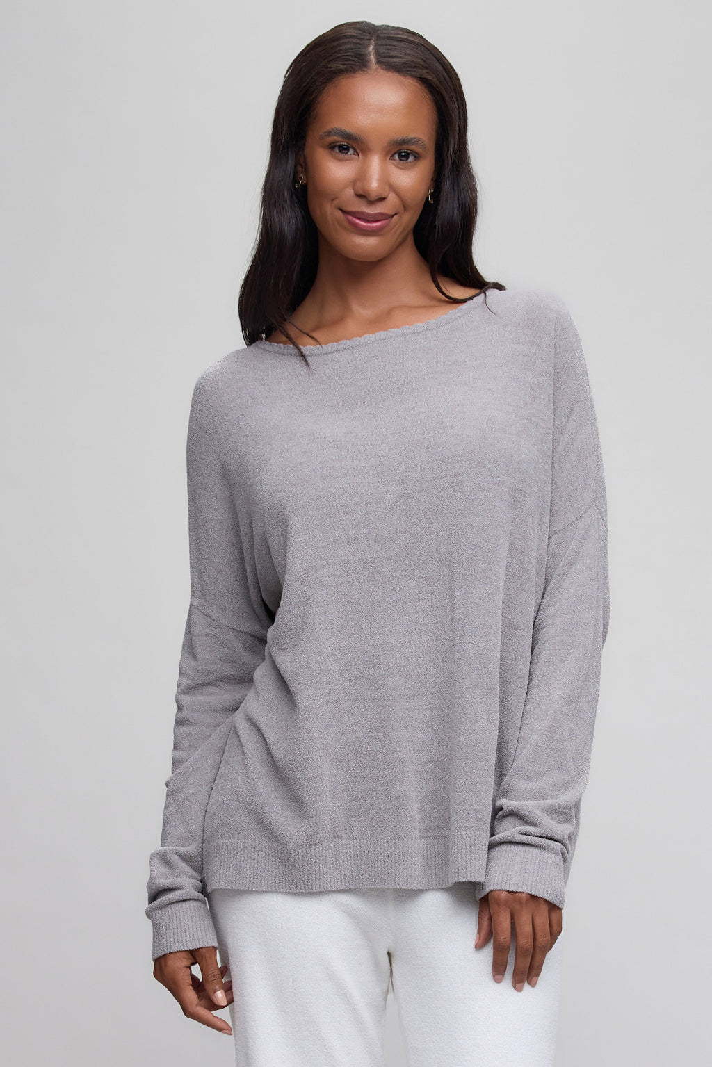 CozyChic Ultra Lite® Scallop Neck Slouchy Pullover