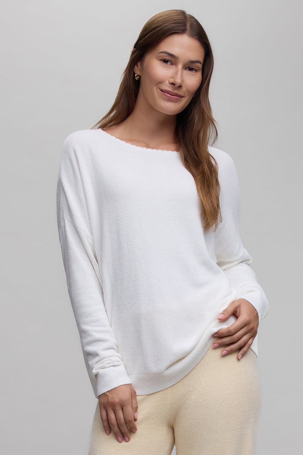 CozyChic Ultra Lite® Scallop Neck Slouchy Pullover