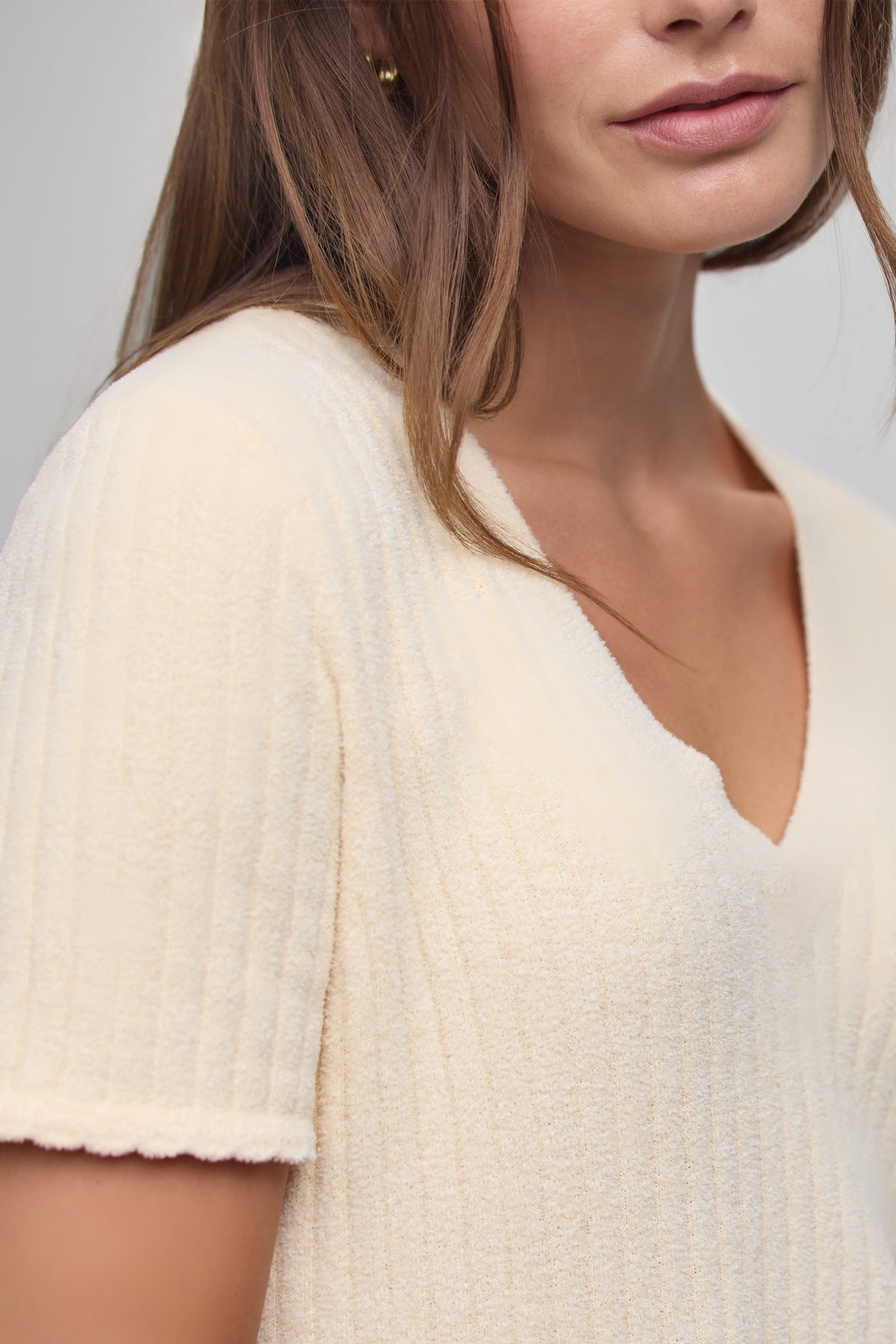CozyChic Ultra Lite® Scallop Rib Short Sleeve