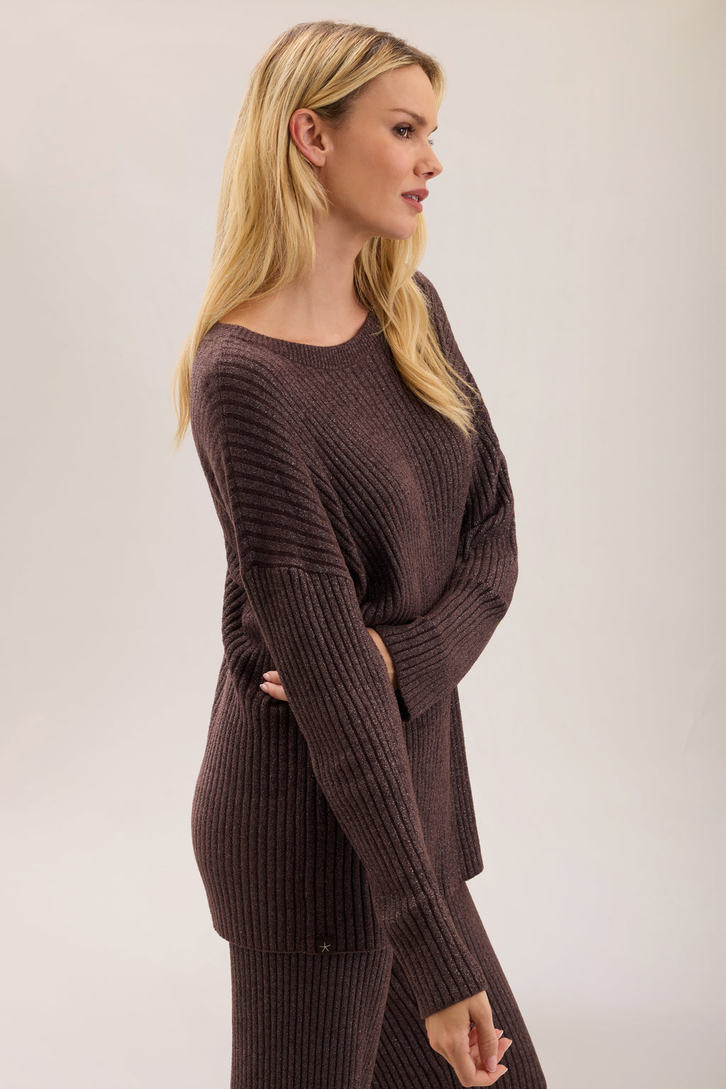 CozyChic Ultra Lite® Lurex Rib Crew Neck Tunic