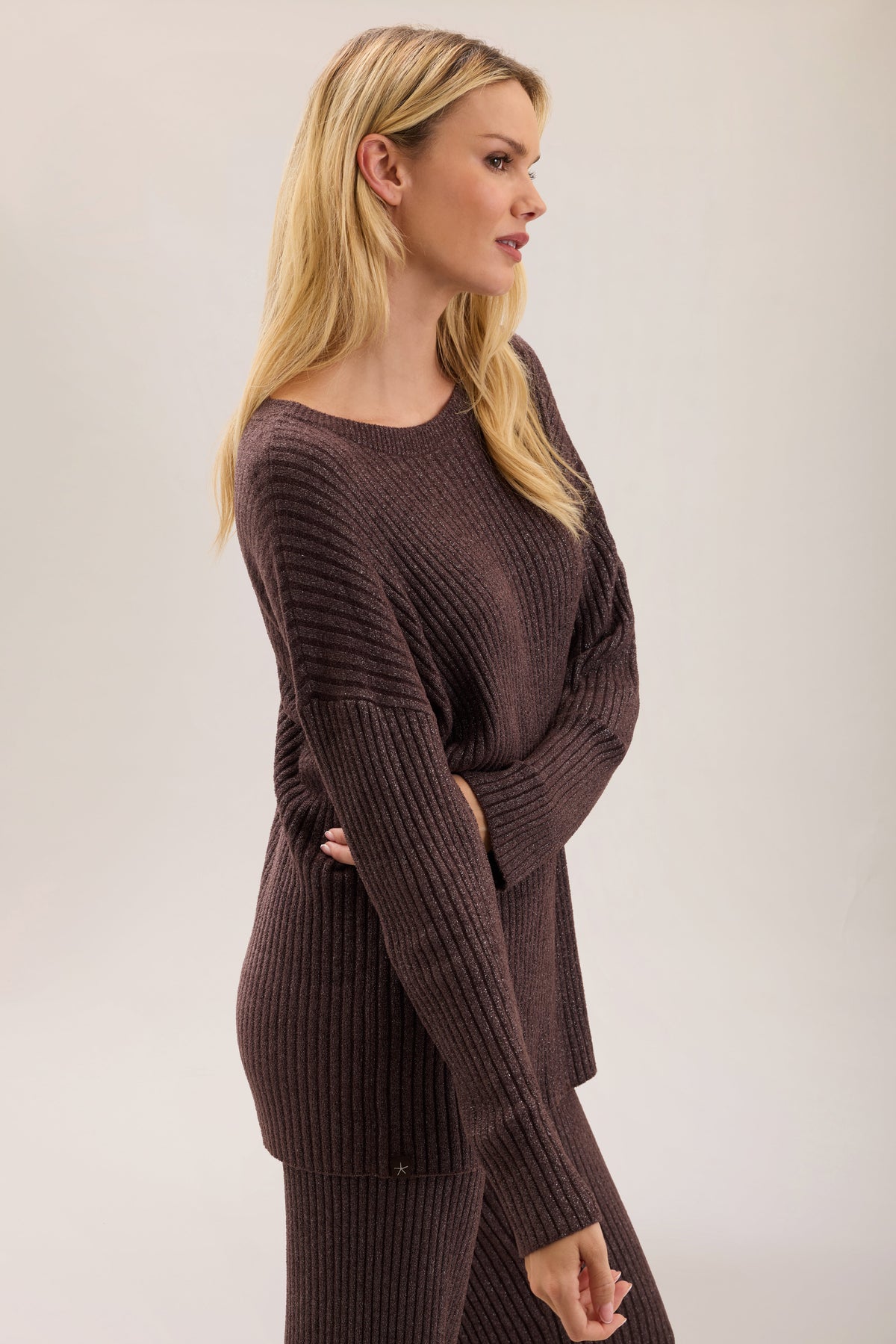 CozyChic Ultra Lite® Lurex Rib Crew Neck Tunic