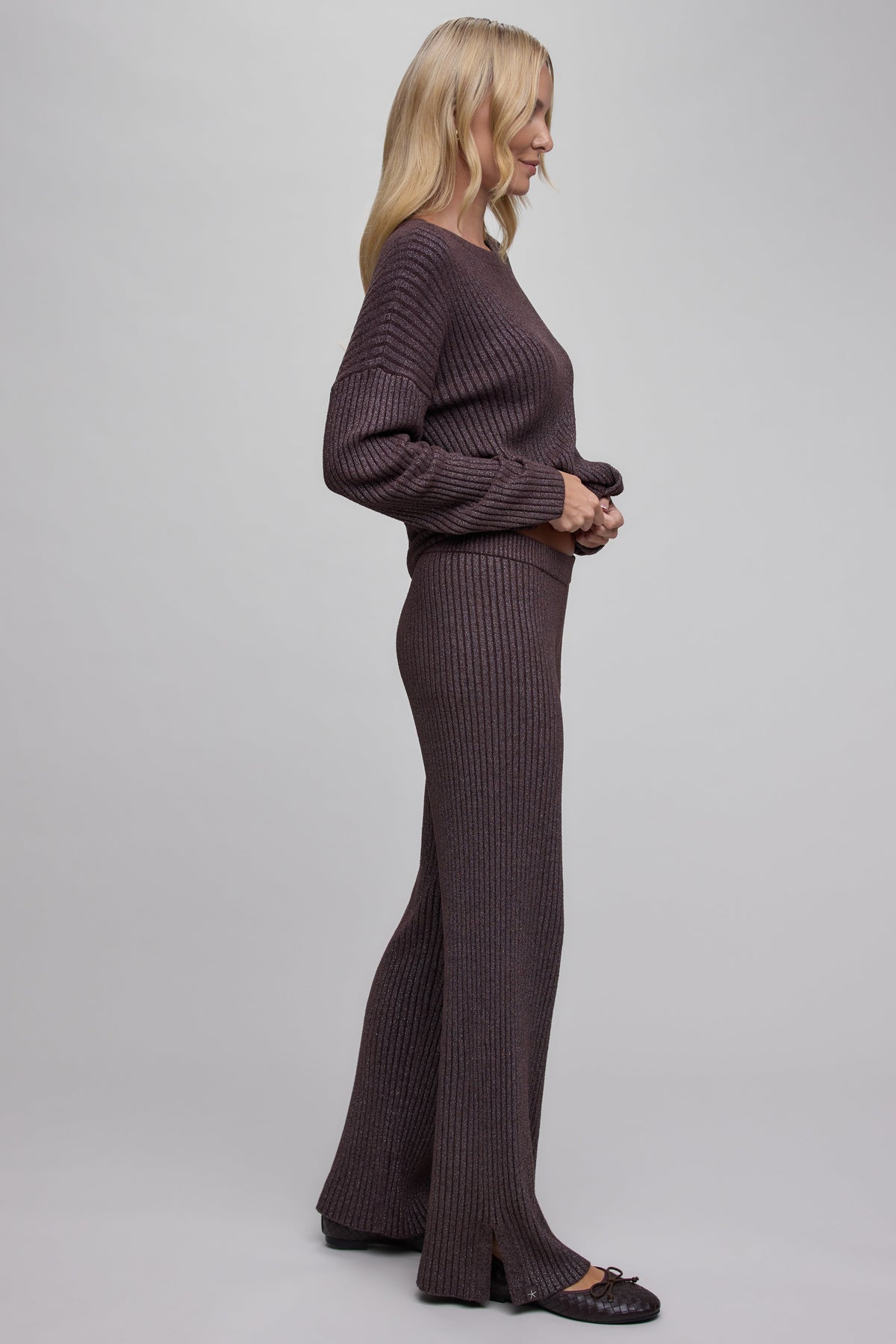 CozyChic Ultra Lite® Lurex Rib Straight Leg Pant