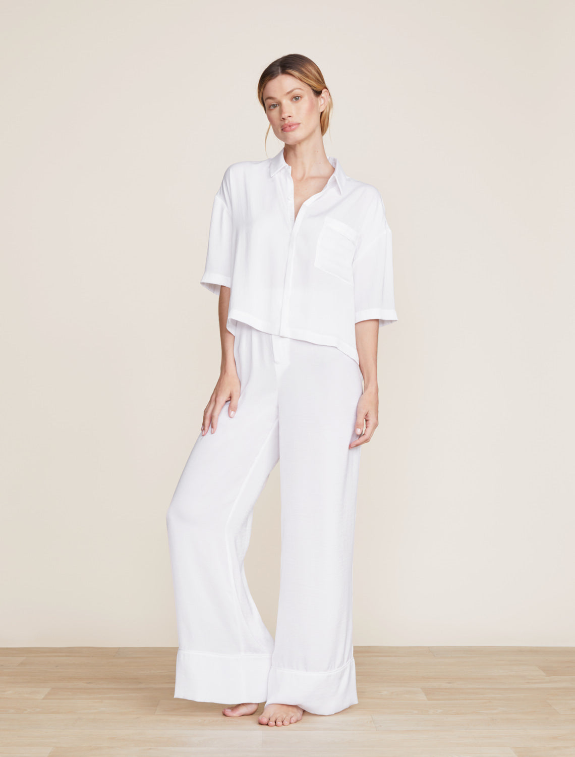 Washed Satin Cropped Dream Shirt