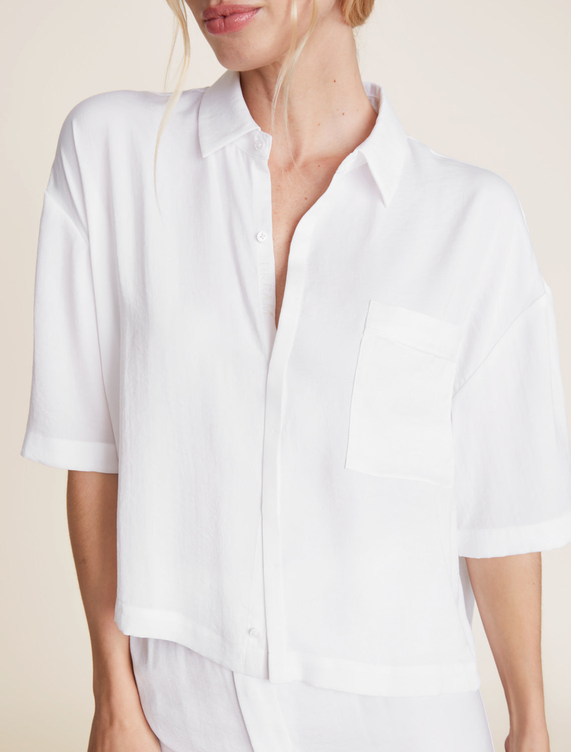 Washed Satin Cropped Dream Shirt
