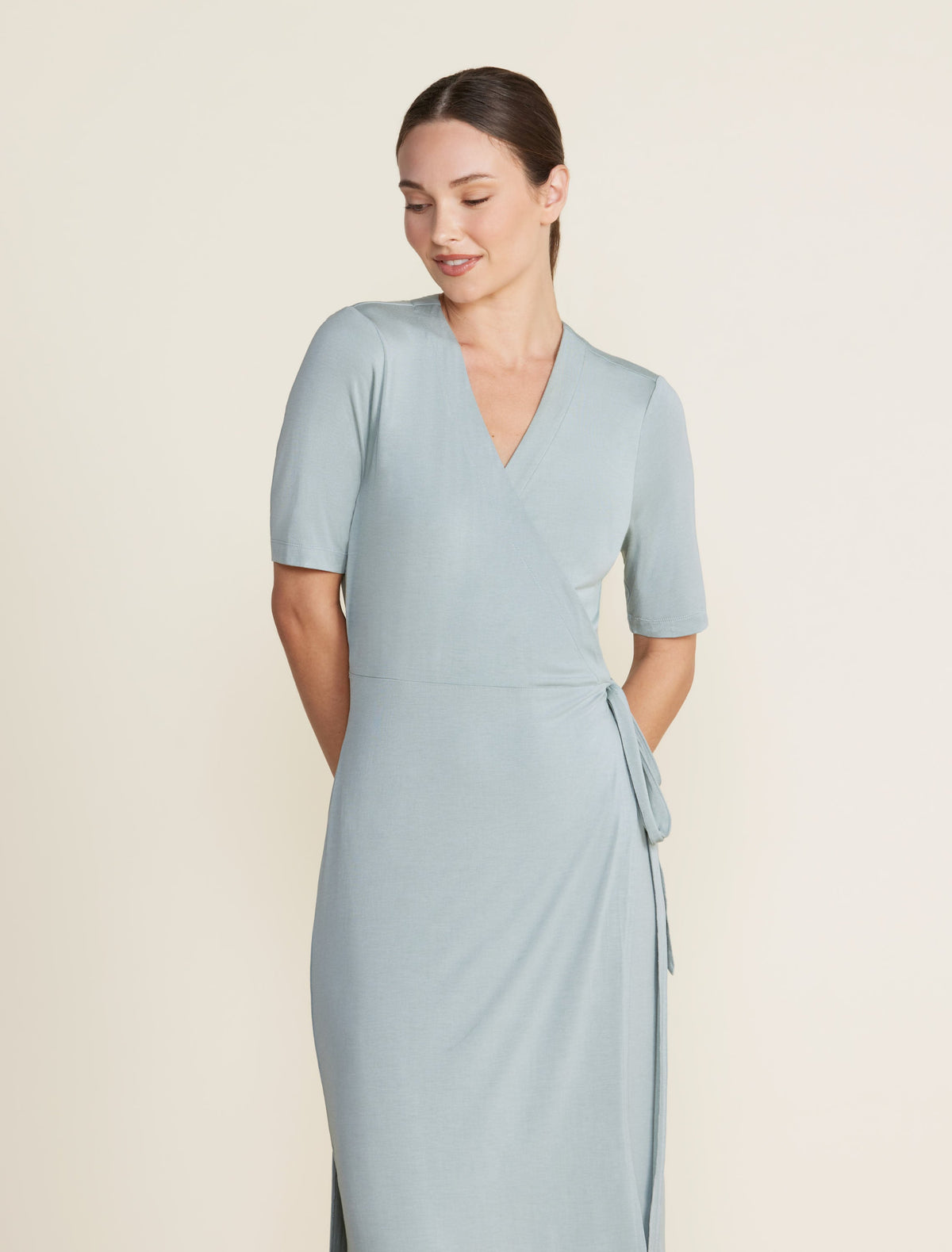 Luxe Milk Jersey® 3/4 Sleeve Wrap Dress