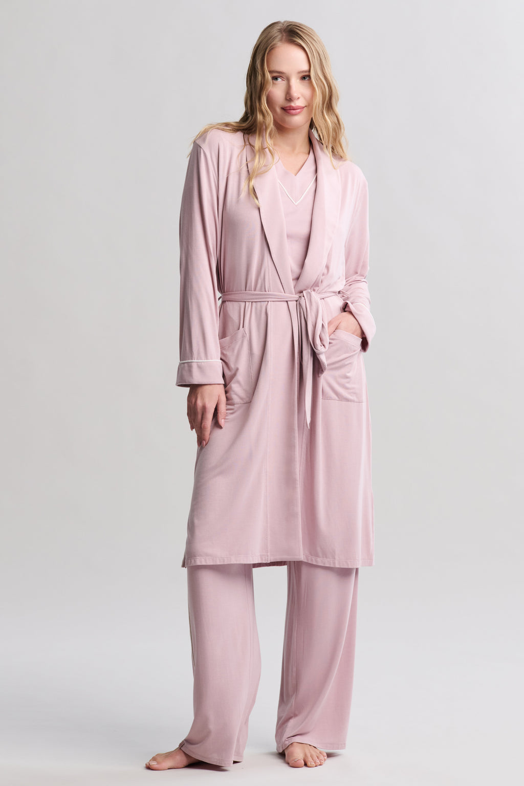 Luxe Milk Jersey® Robe with Piping
