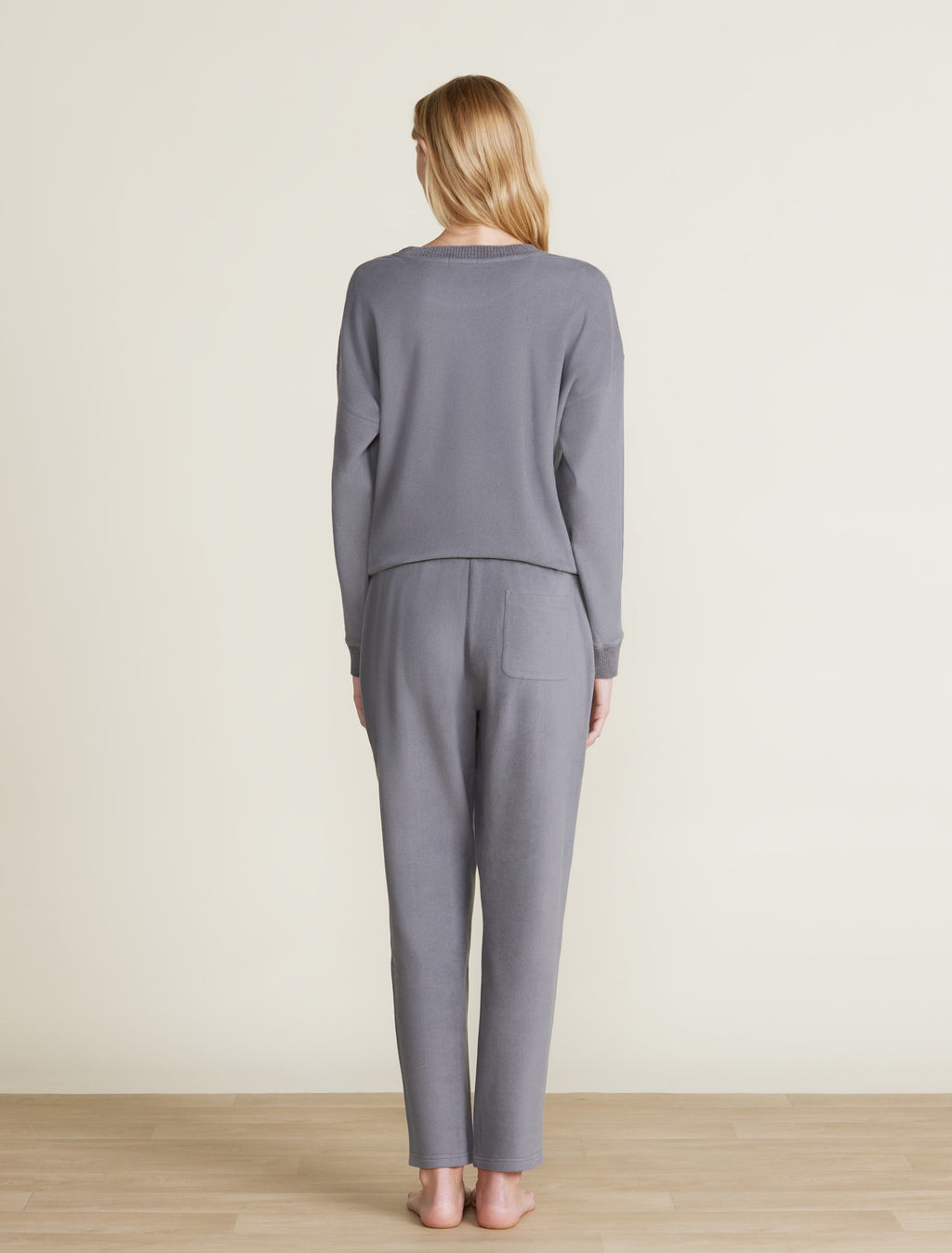 Malibu Collection® Brushed Fleece Sweater Mix Tapered Pant