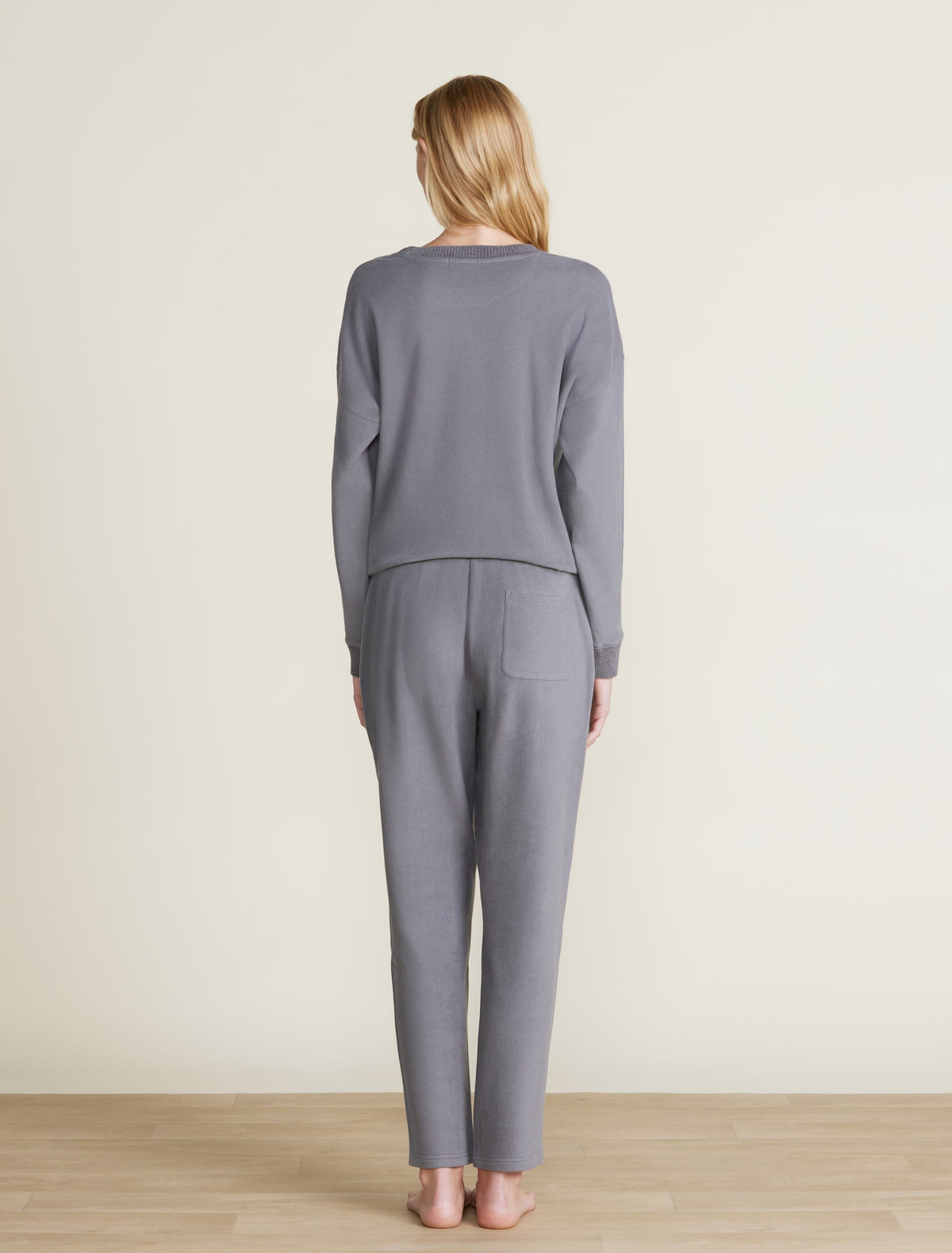 Malibu Collection® Brushed Fleece Sweater Mix Tapered Pant