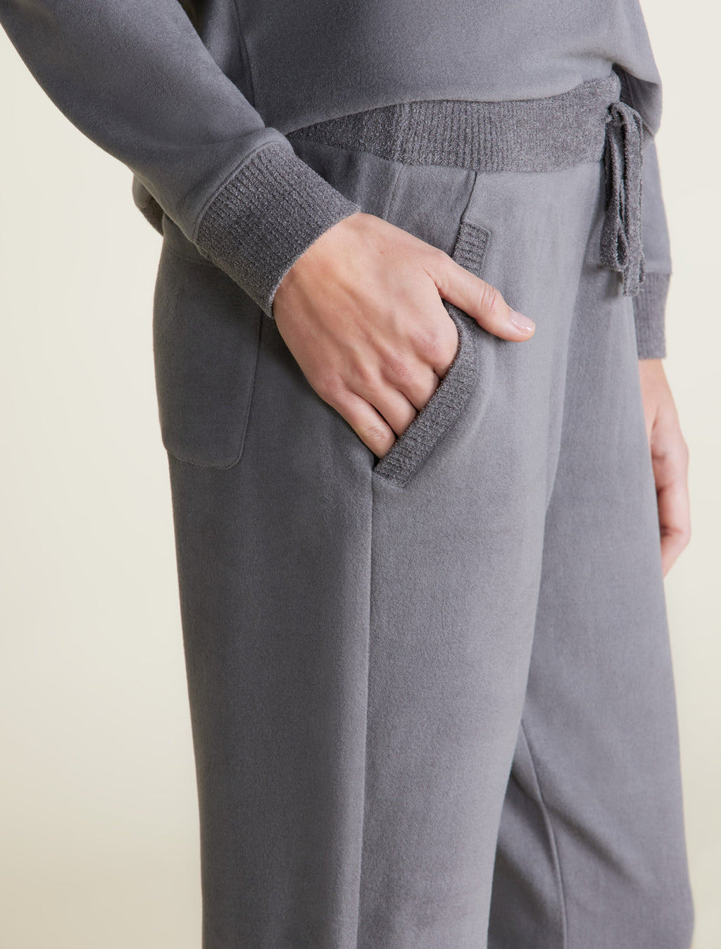 Malibu Collection® Brushed Fleece Sweater Mix Tapered Pant