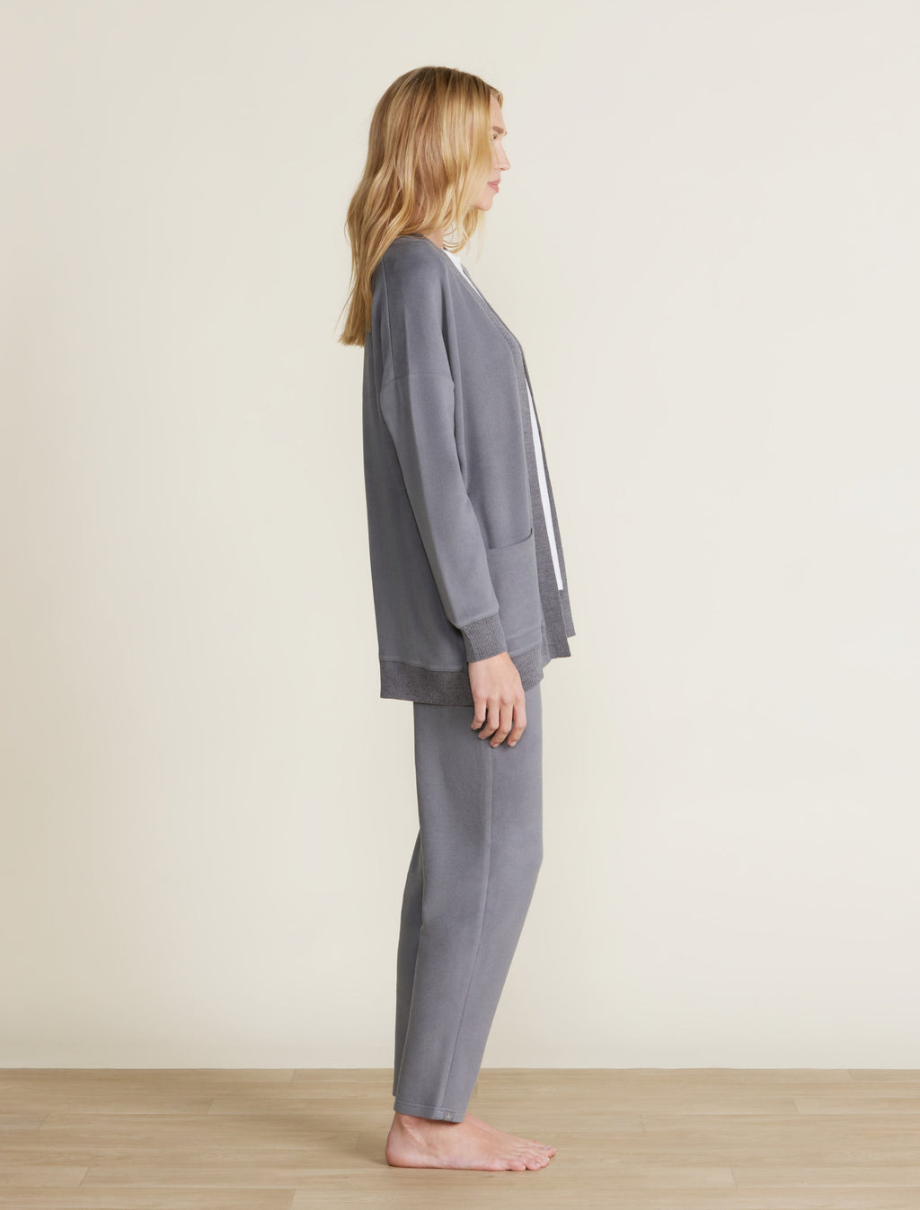 Malibu Collection® Brushed Fleece Sweater Mix Cardigan