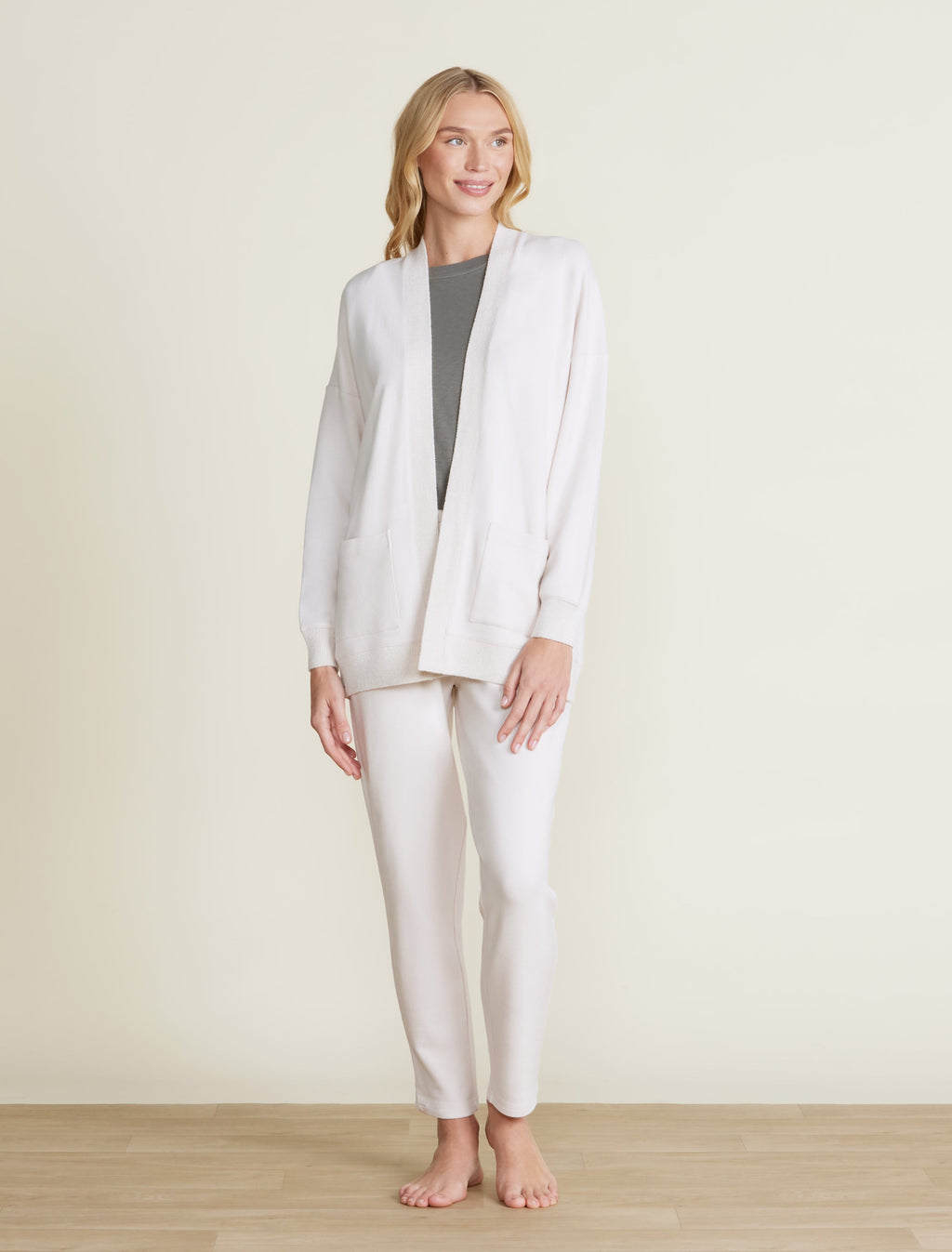 Malibu Collection® Brushed Fleece Sweater Mix Cardigan