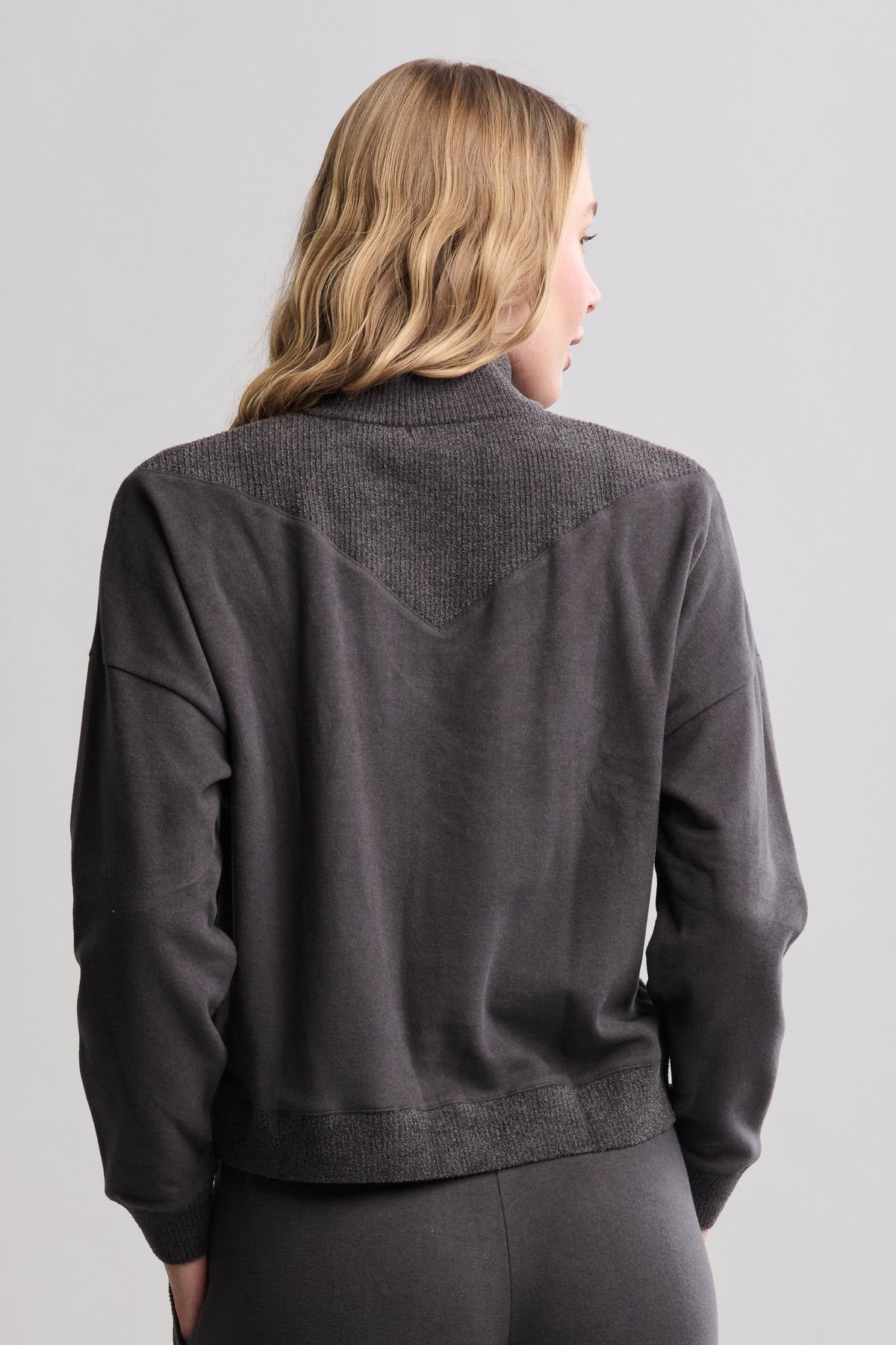 Brushed Fleece with CozyChic Ultra Lite® Rib 1/2 Zip Pullover