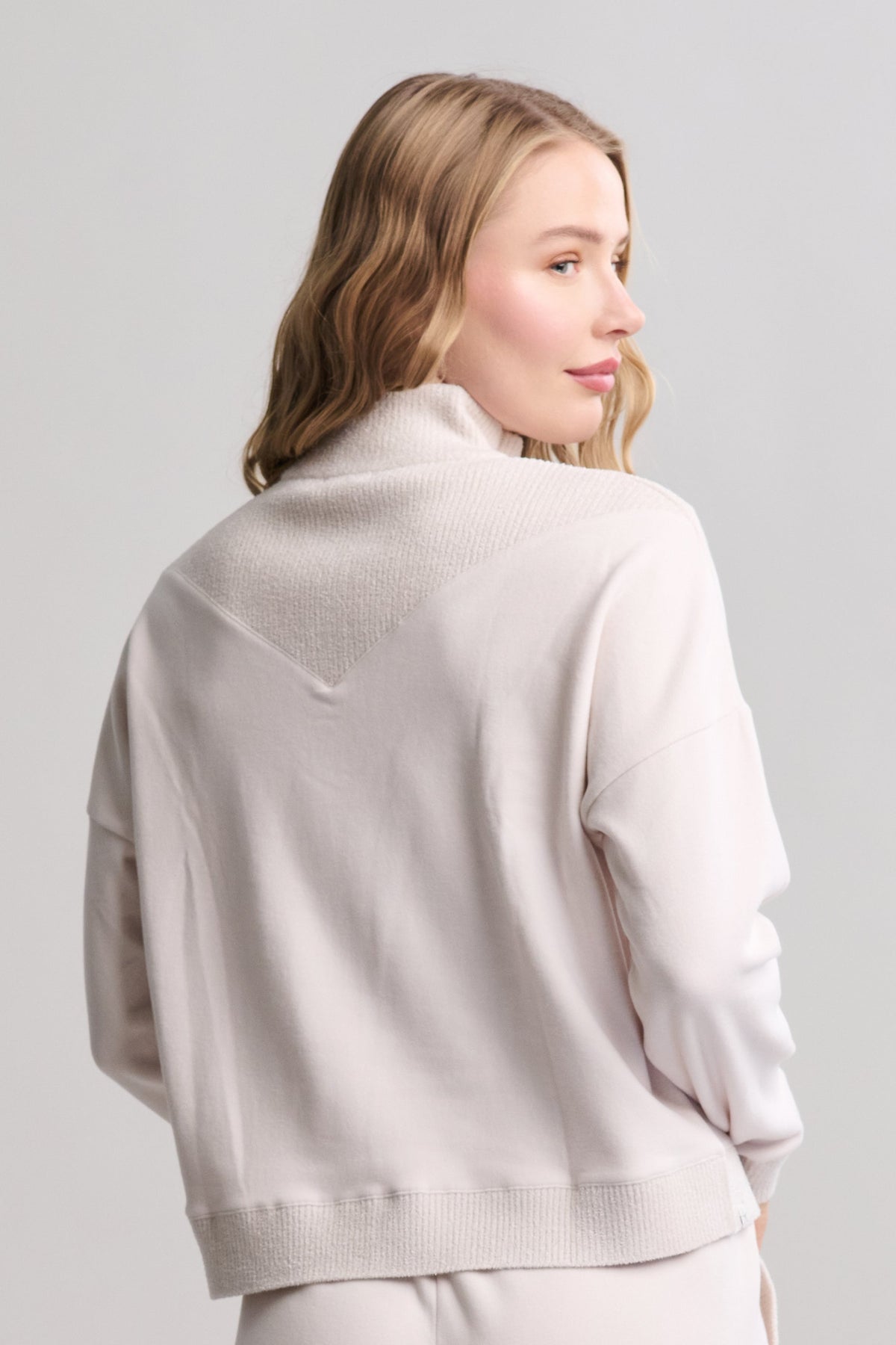 Brushed Fleece with CozyChic Ultra Lite® Rib 1/2 Zip Pullover