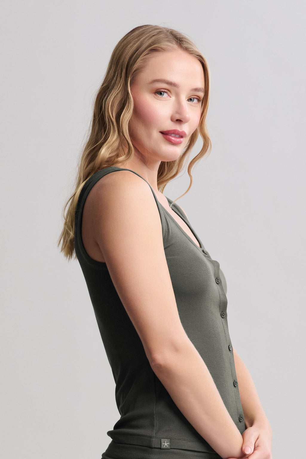 Ultra Soft Rib Button Front Cami
