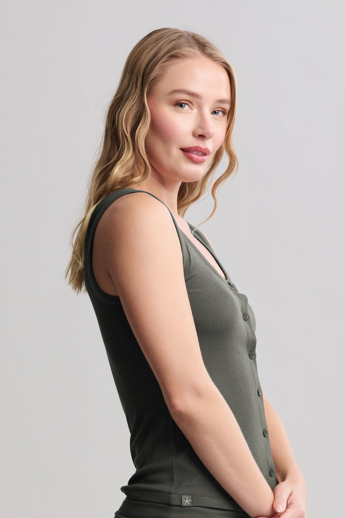 Ultra Soft Rib Button Front Cami