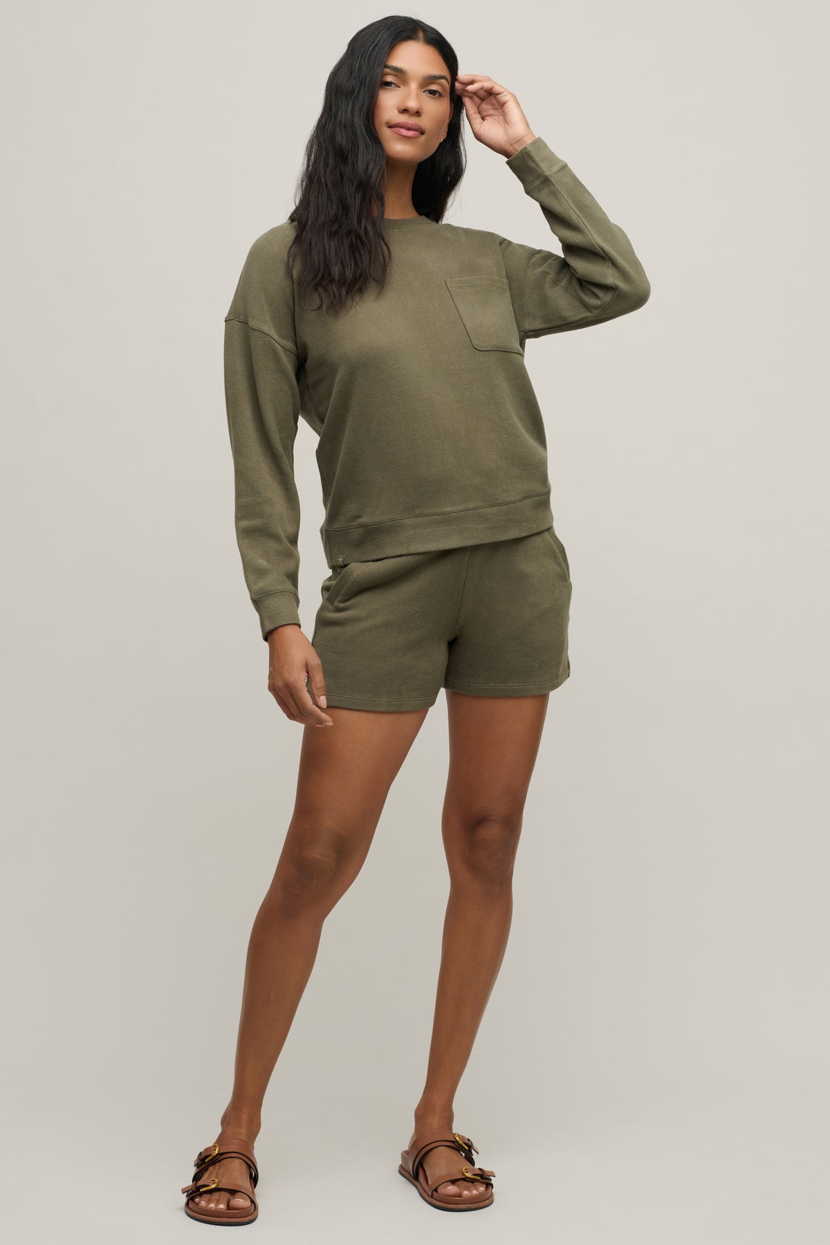 Malibu Collection® Brushed Fleece Short set