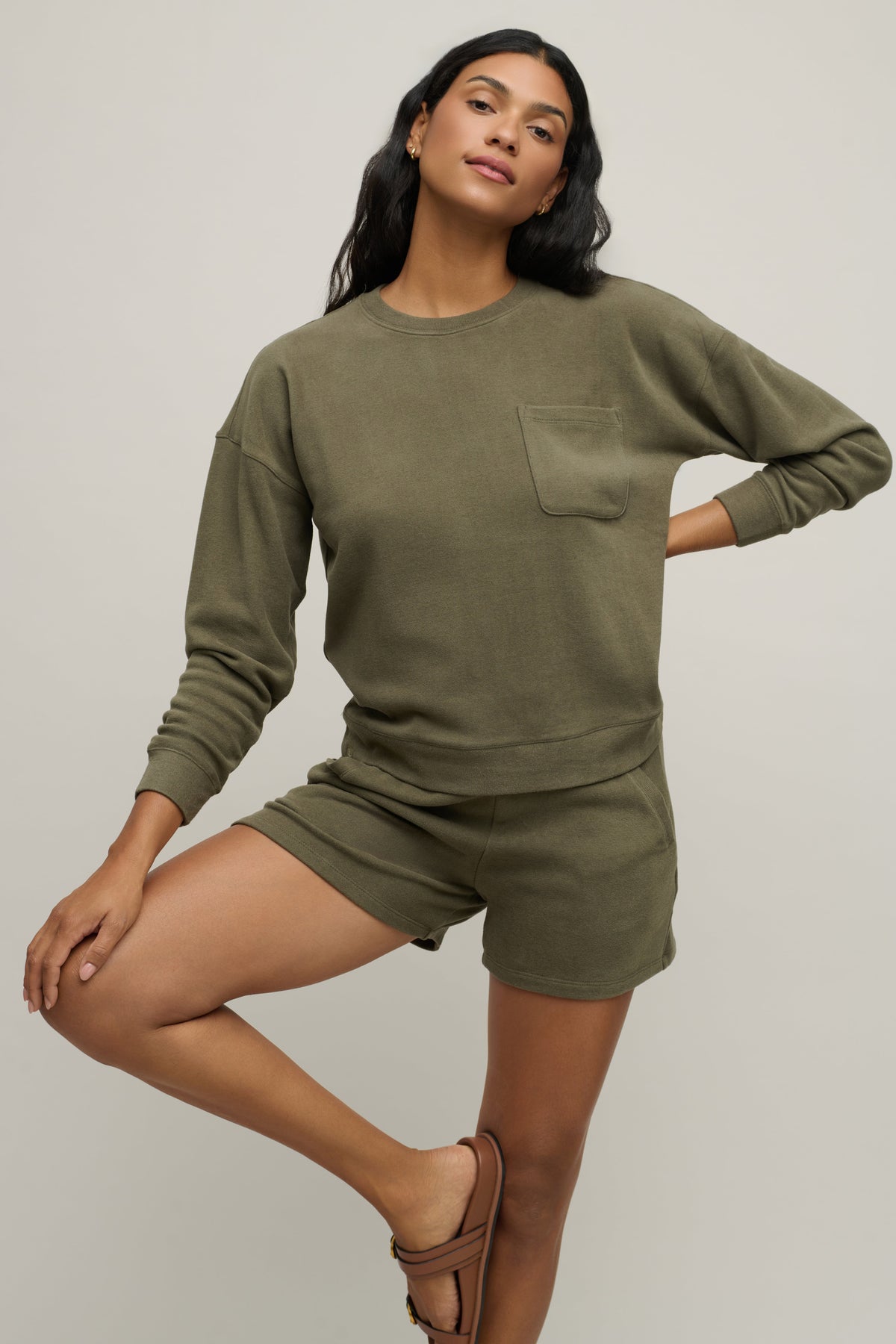 Malibu Collection® Brushed Fleece Short set