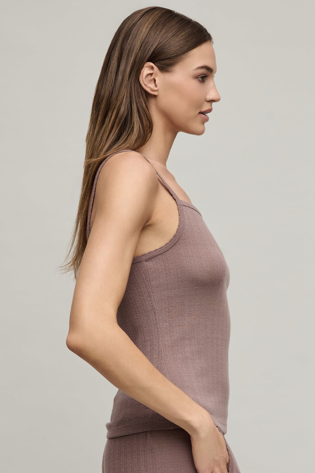 Pointelle Rib Tank with Scallop Trim