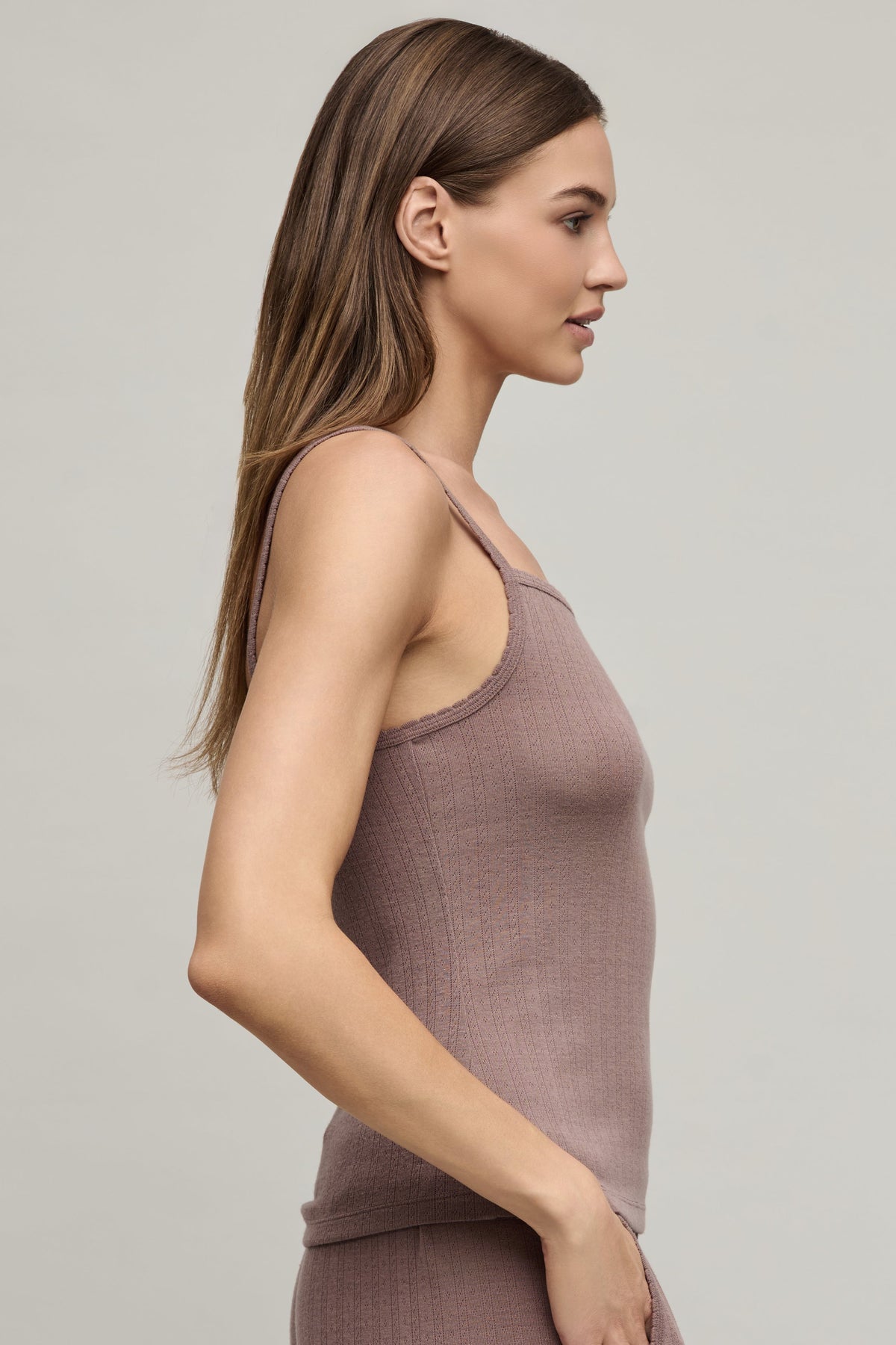 Pointelle Rib Tank with Scallop Trim