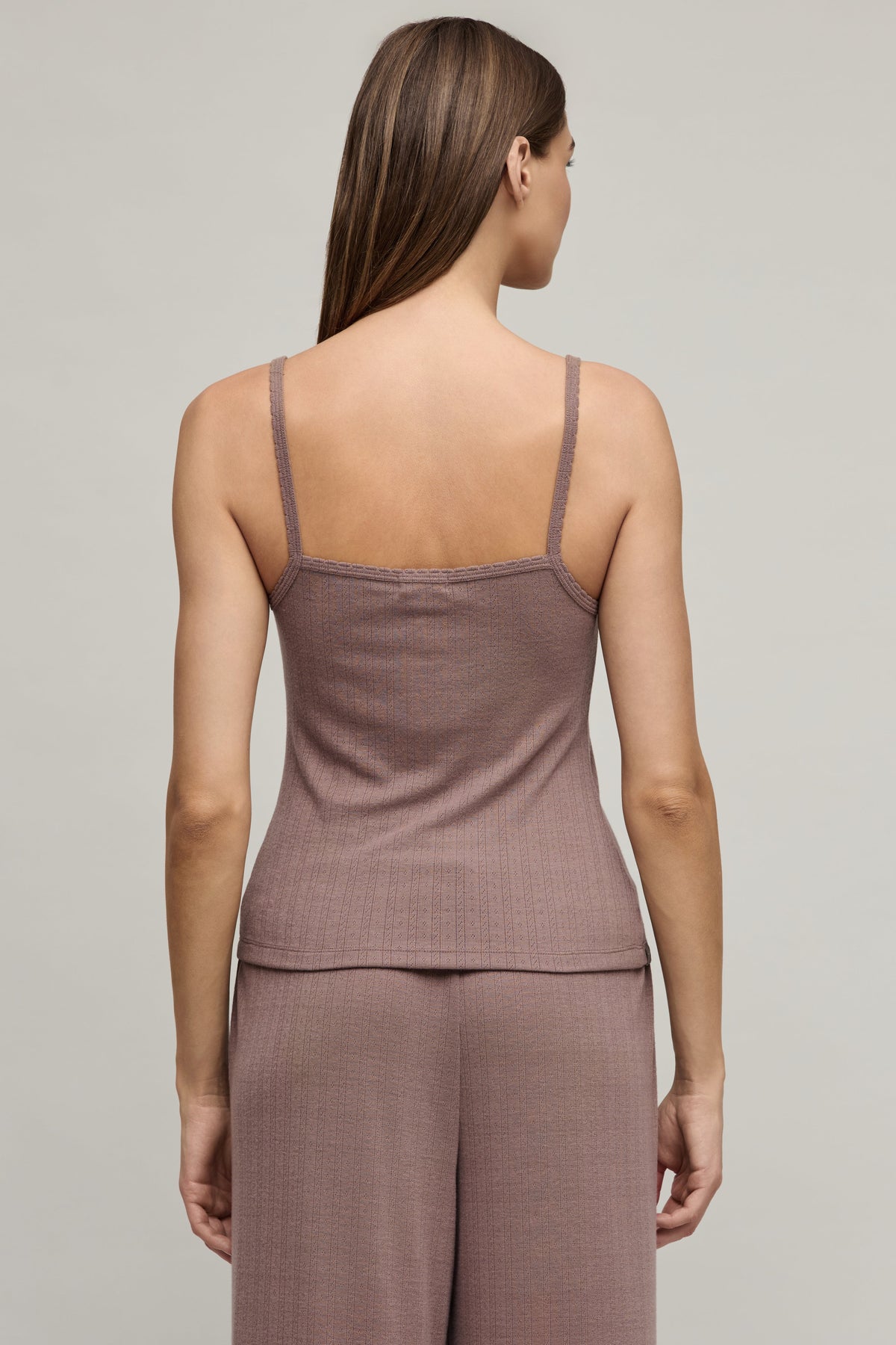 Pointelle Rib Tank with Scallop Trim