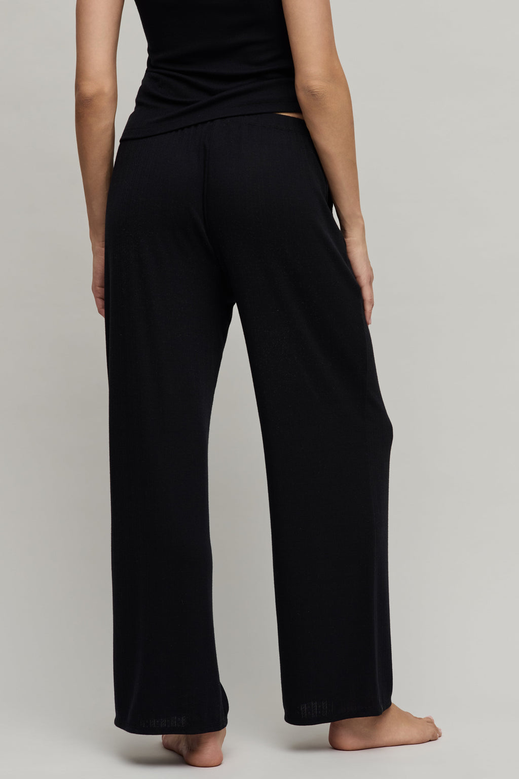 Pointelle Rib Pant with Scallop Trim