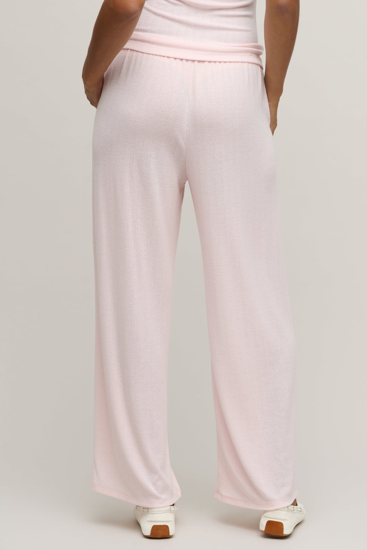 Pointelle Rib Pant with Scallop Trim