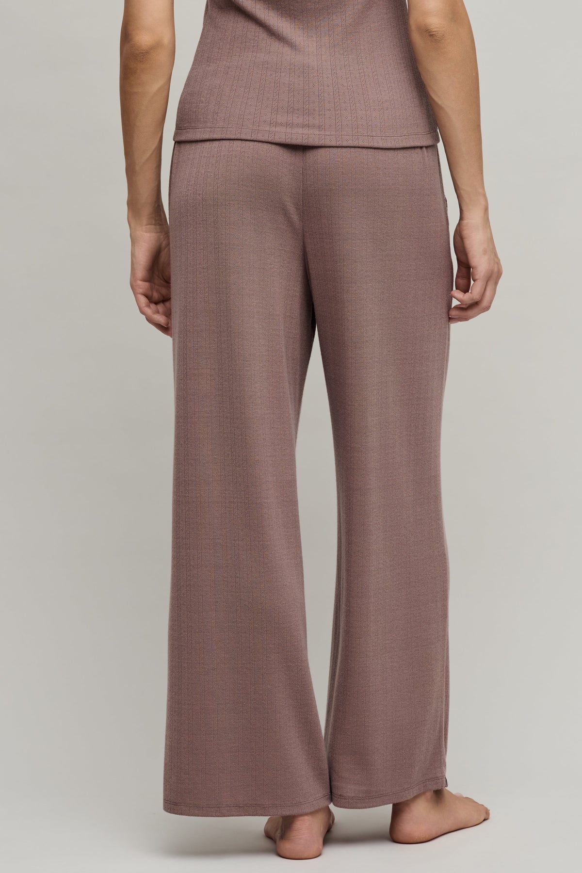 Pointelle Rib Pant with Scallop Trim