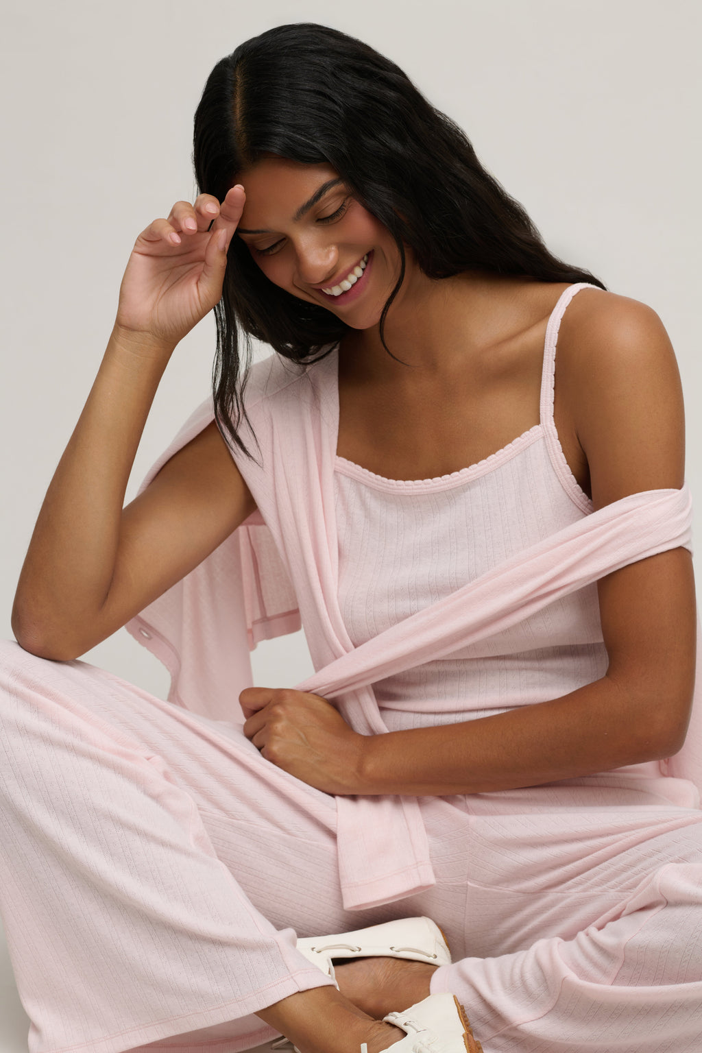 Pointelle Rib Tank with Scallop Trim