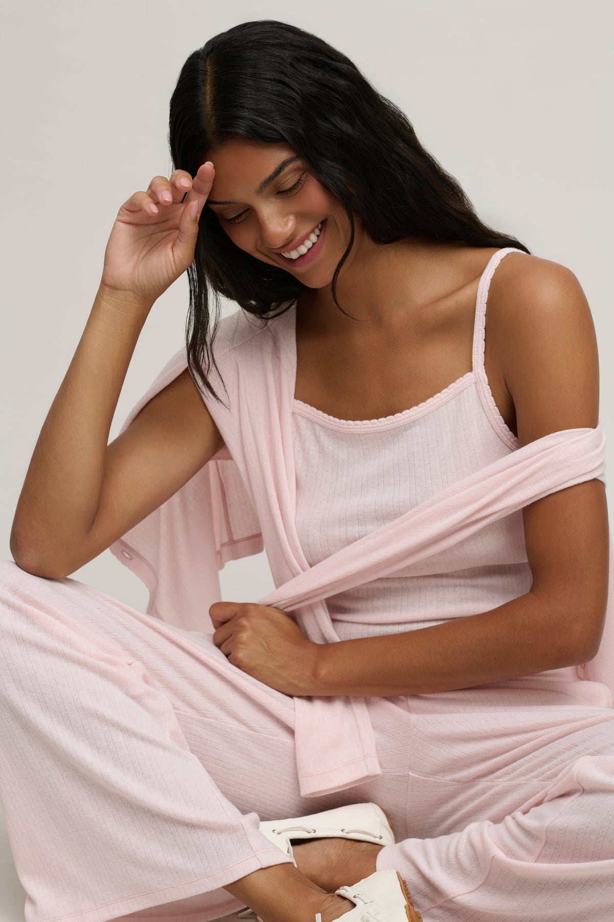 Pointelle Rib Tank with Scallop Trim