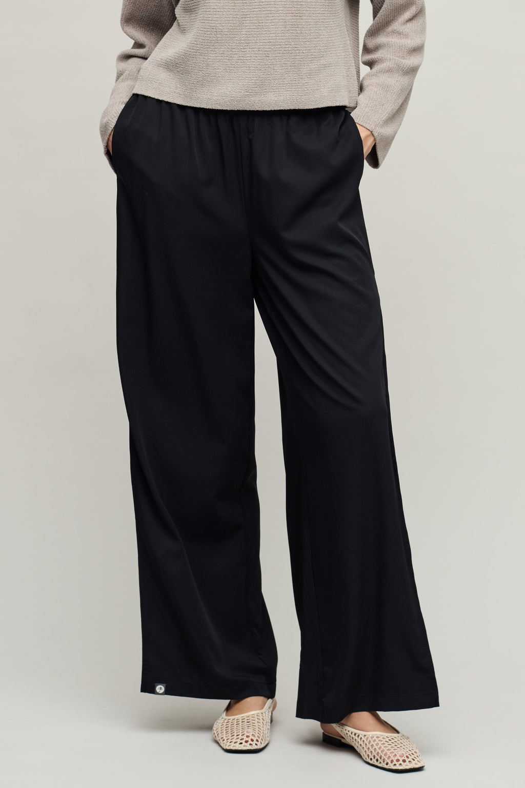 Matte Sateen Palazzo Pant