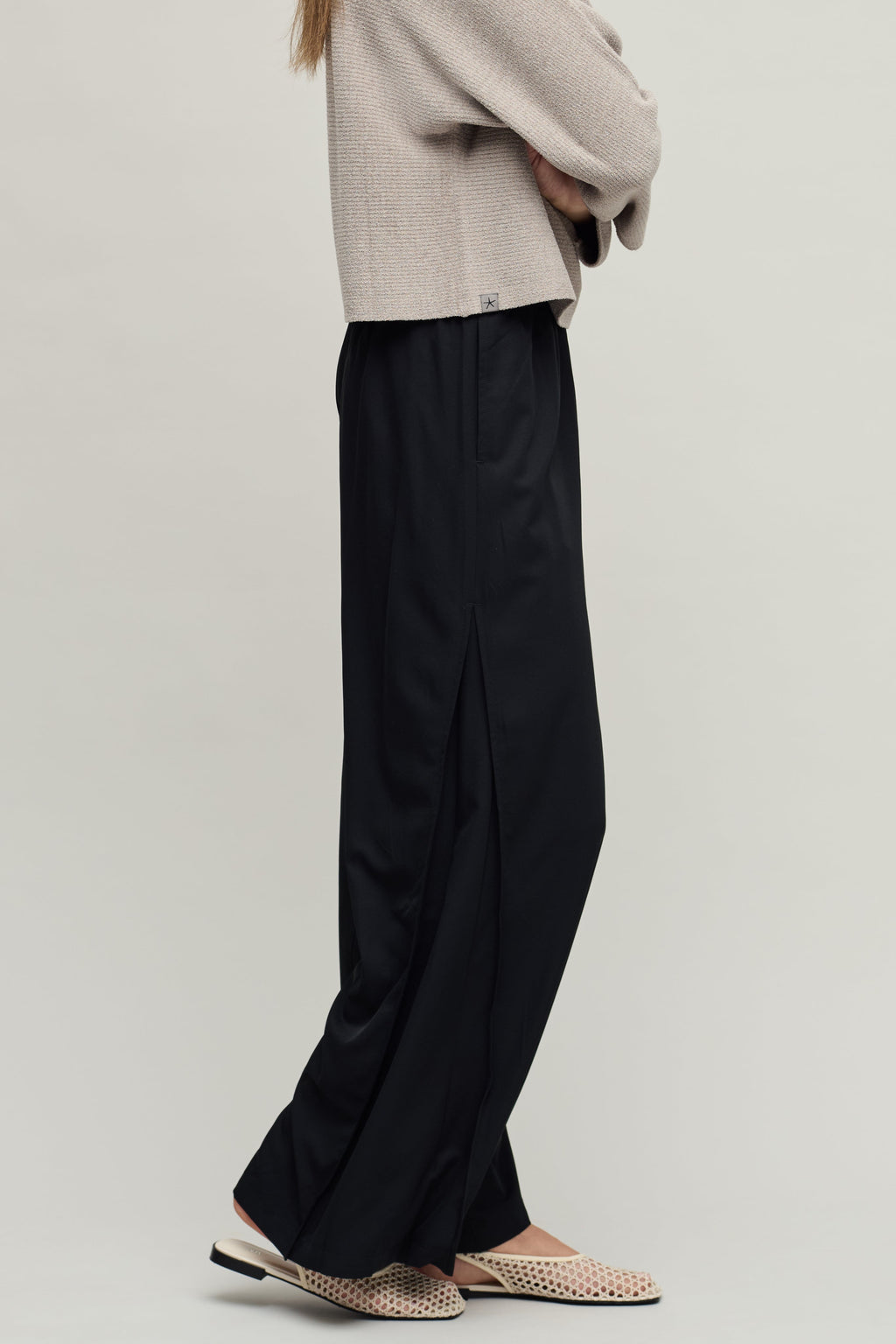 Matte Sateen Palazzo Pant