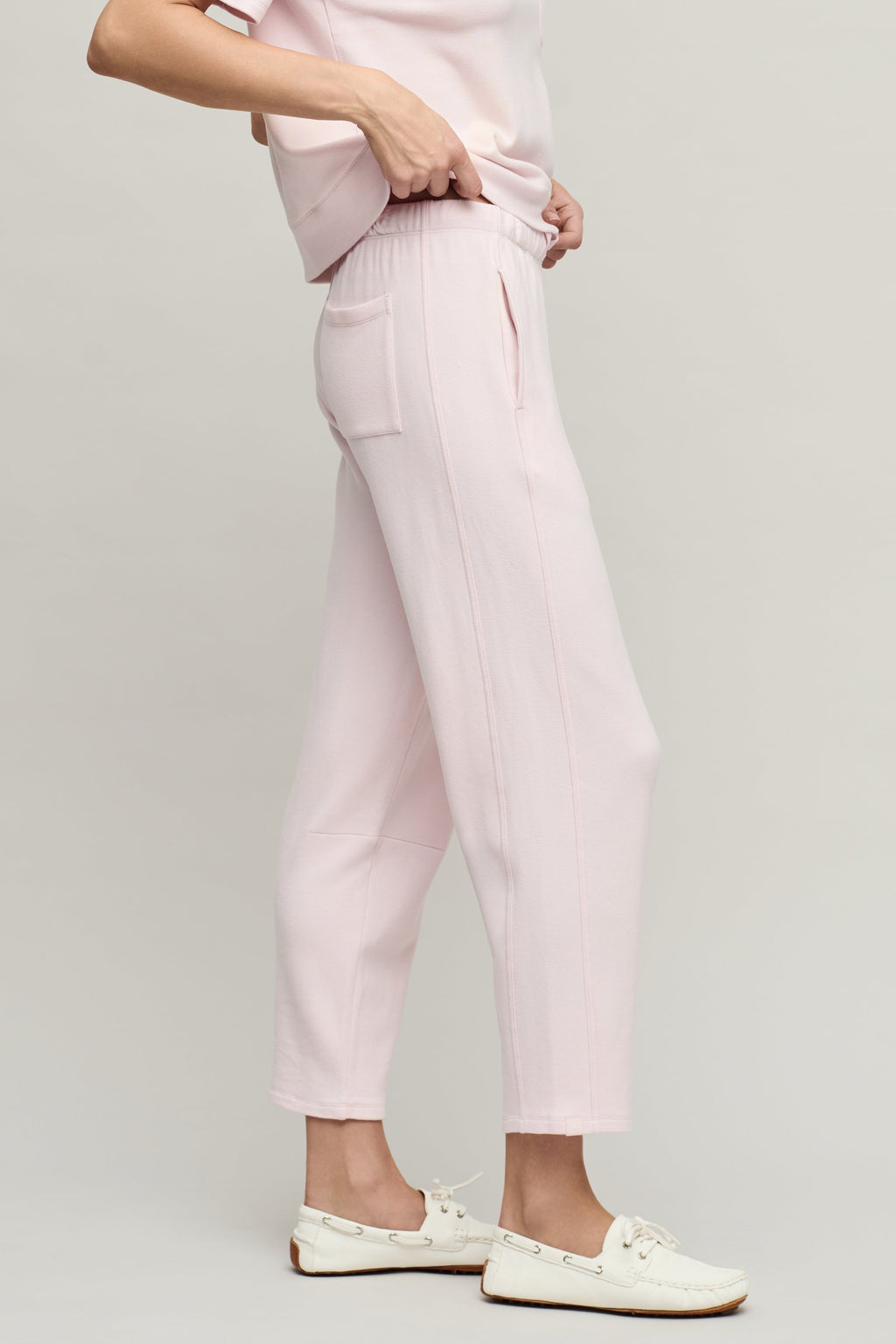 Brushed Fleece Seamed Ankle Pant
