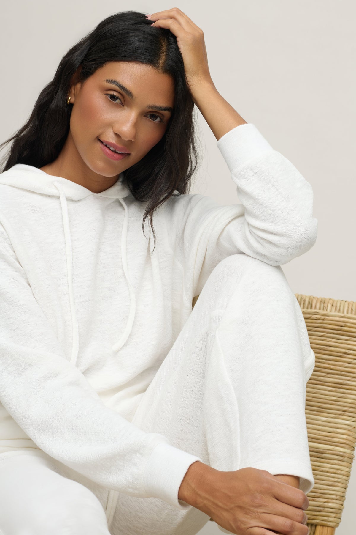 Slub Double Knit Seamed Hoodie