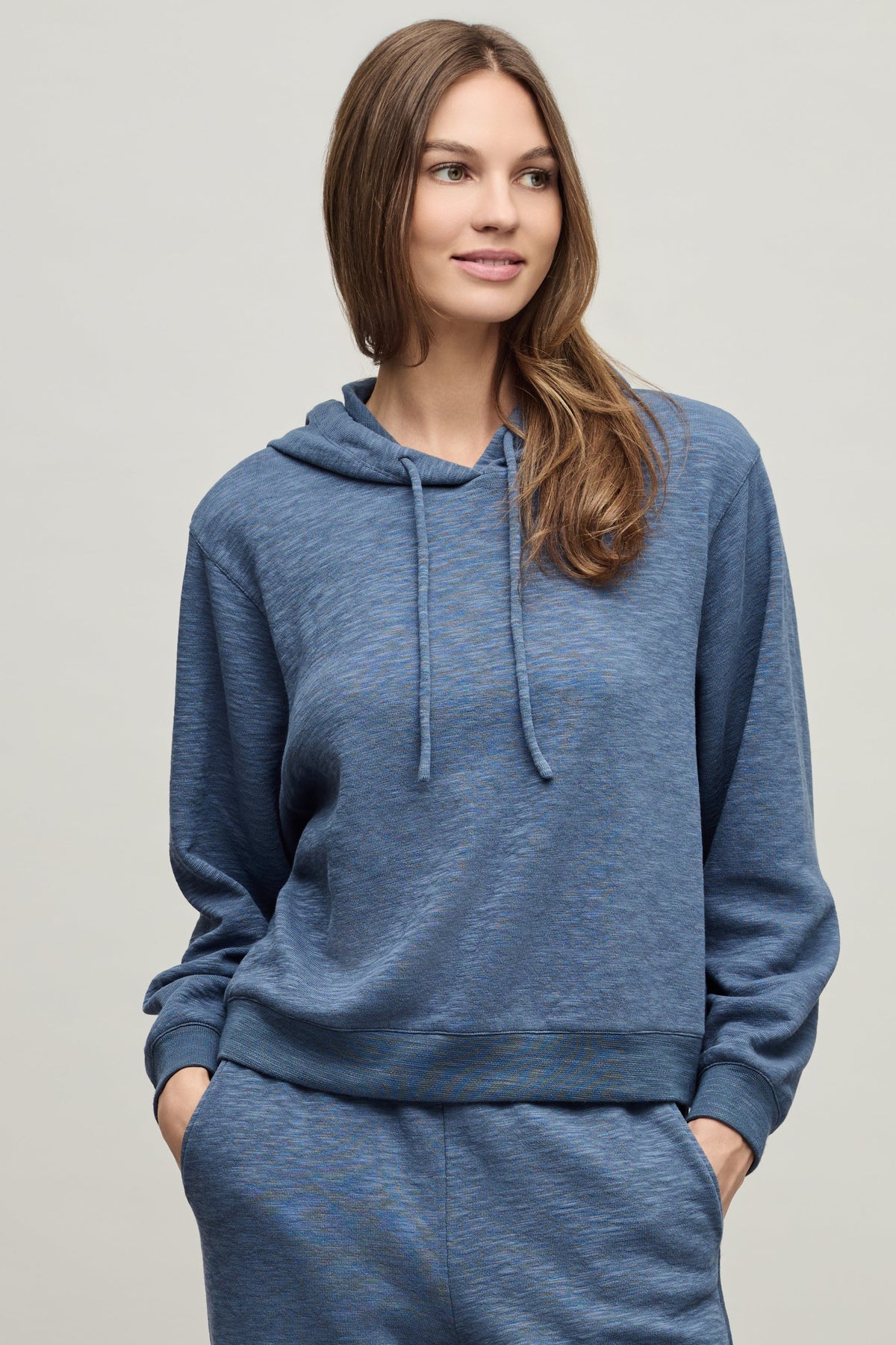 Slub Double Knit Seamed Hoodie