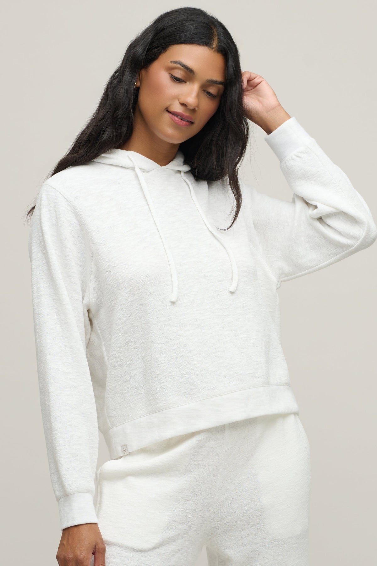 Slub Double Knit Seamed Hoodie